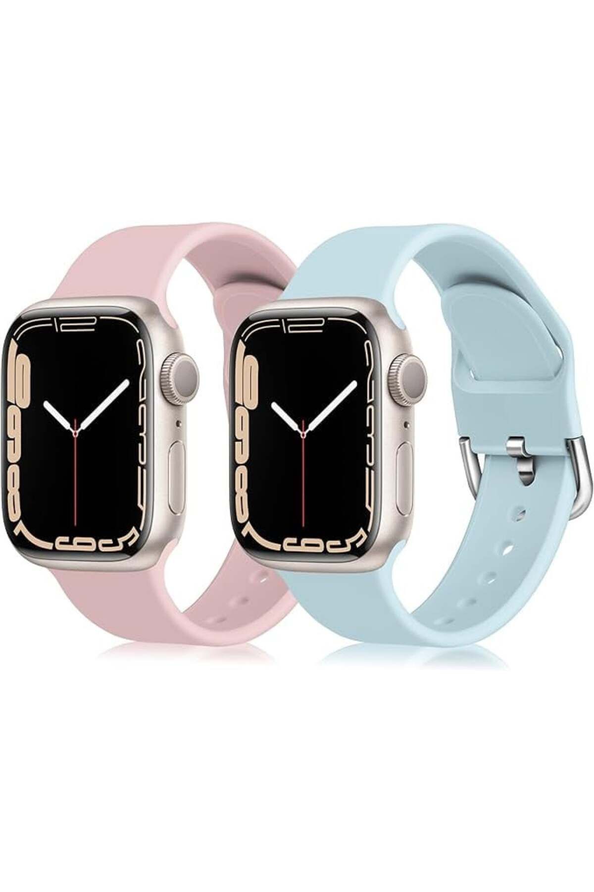 chinbersky Set De Două Curele Pentru Apple Watch Chinbersky, Silicon, Albastru/roz, 38/40/41 Mm - One Size