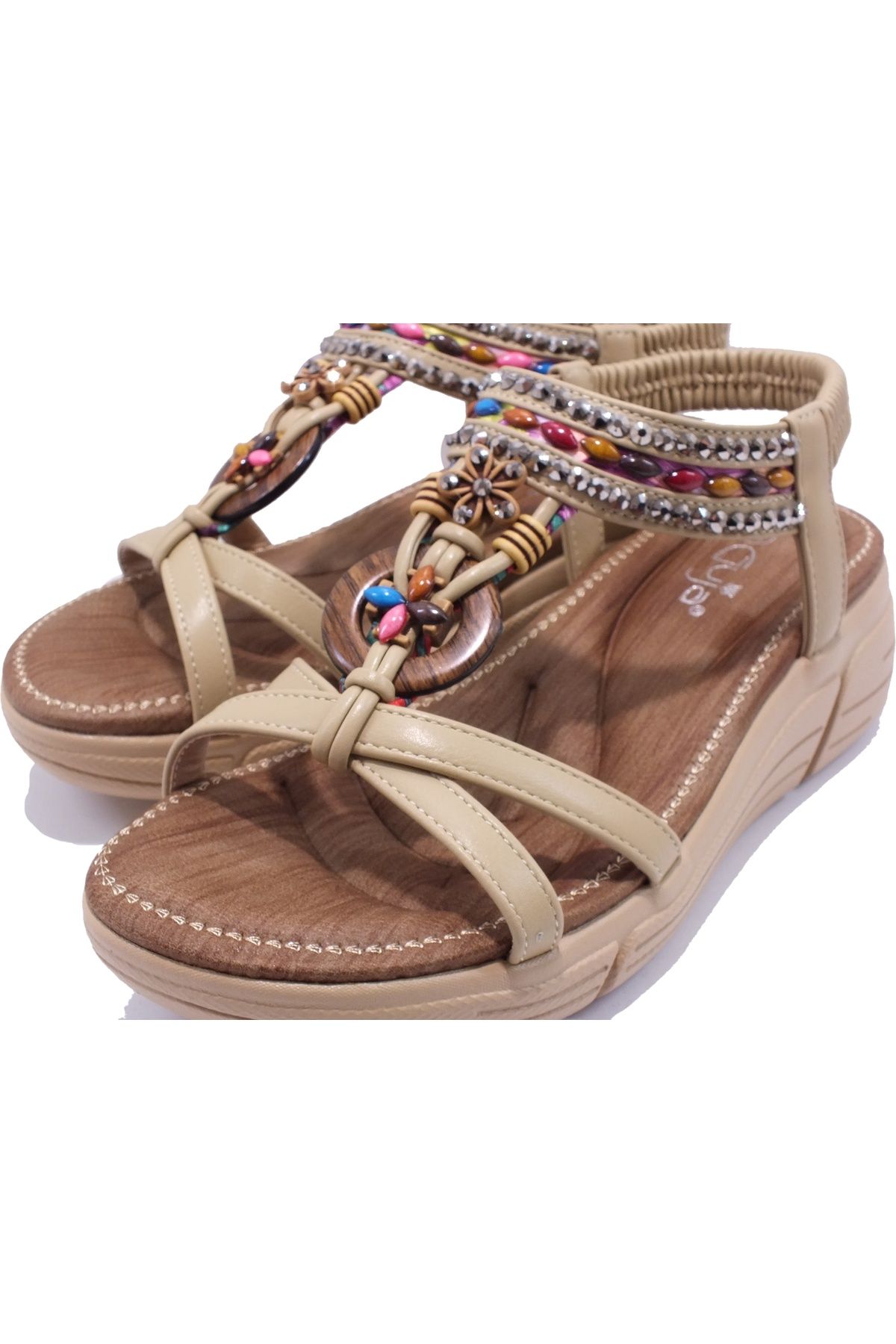 Guja 25Y154-3 Taşlı Sandalet ( KALIBI 1 NUMARA KÜÇÜKTÜR )