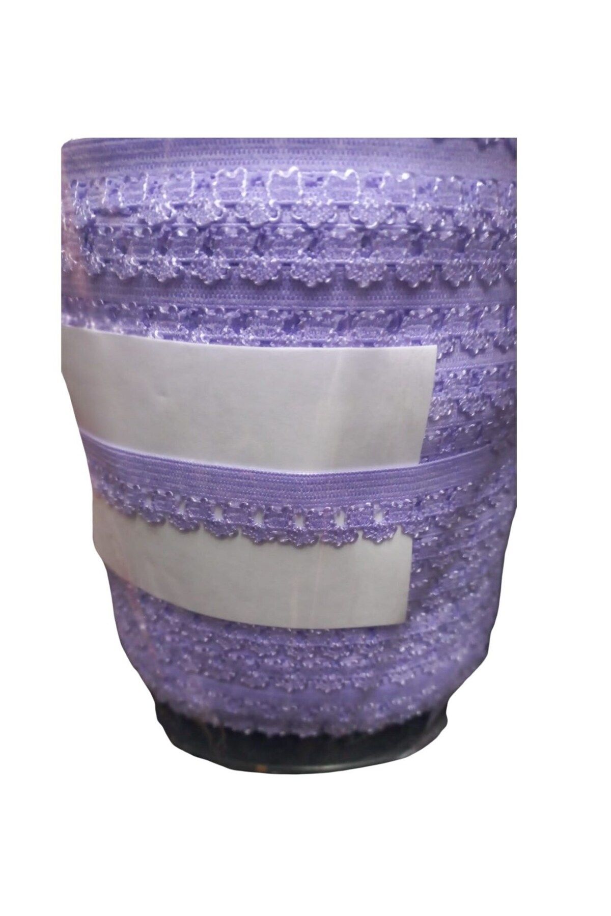 delta online Çamaşır Lastiği Dantelli 1 cm 75 Metre 1 Top Açık Mor