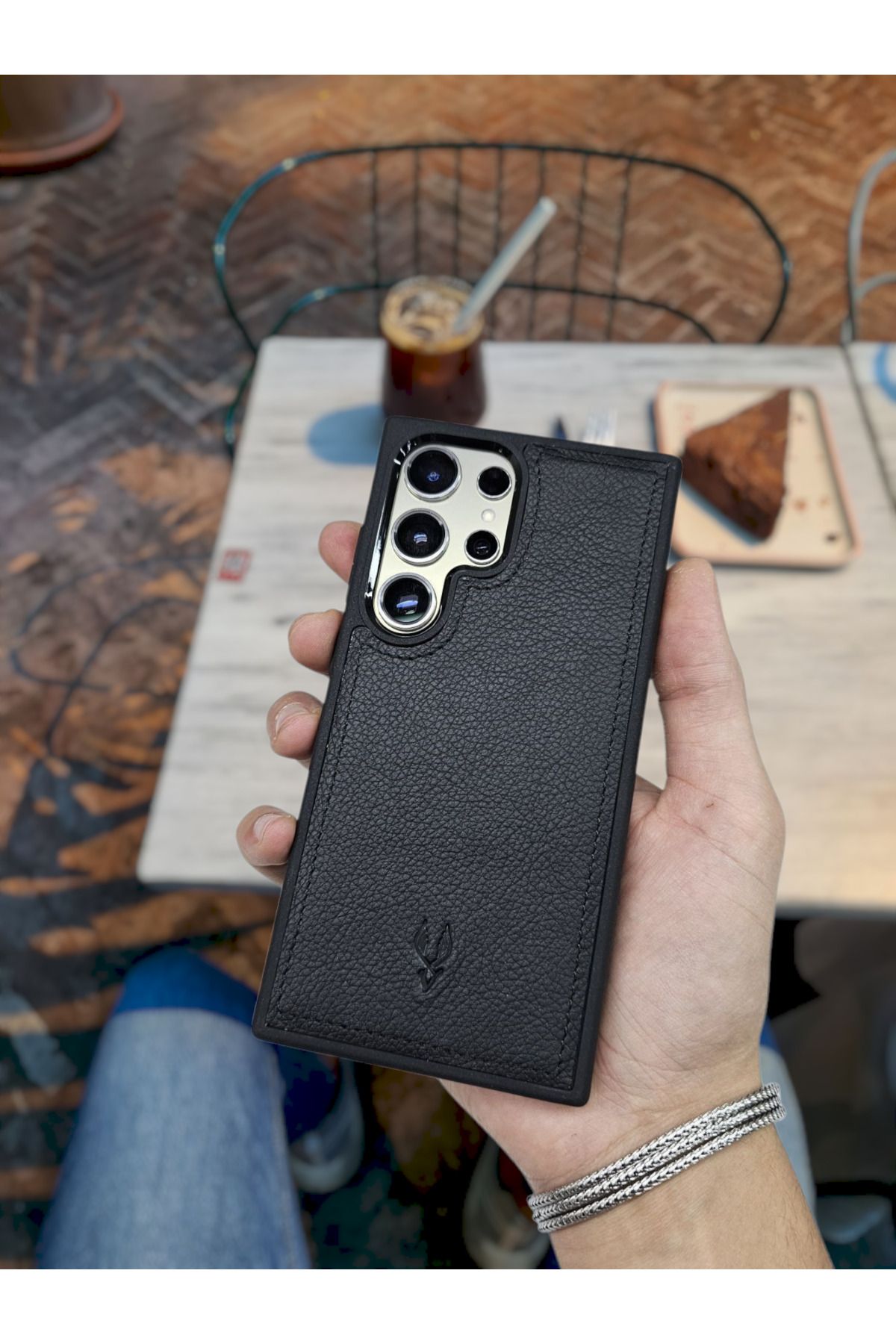 VİSSO Visso Hakiki Deri SAMSUNG GALAXY S25 ULTRA İsme Özel Deri Telefon Kılıfı UNİSEX Siyah GUTTY