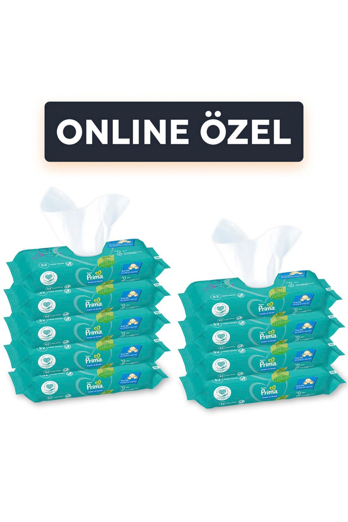 Prima Temiz ve Ferah Islak Mendil 9 Paket 468 Yaprak Islak Mendil