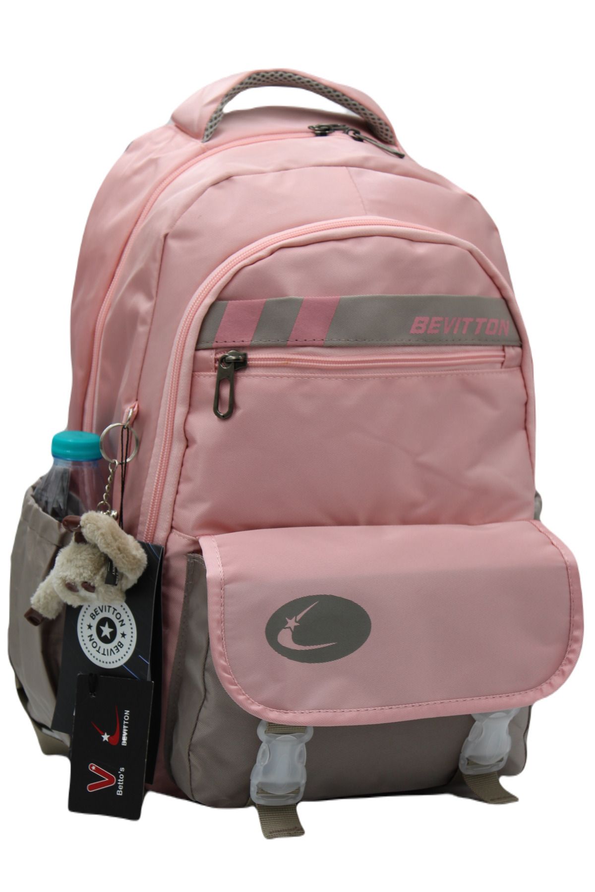 Bevitton Bvt-34300 Ghiozdan Ghiozdan Hidrofug Din Material Special Pentru Scoala, Nurca Pudra Unisex - One Size
