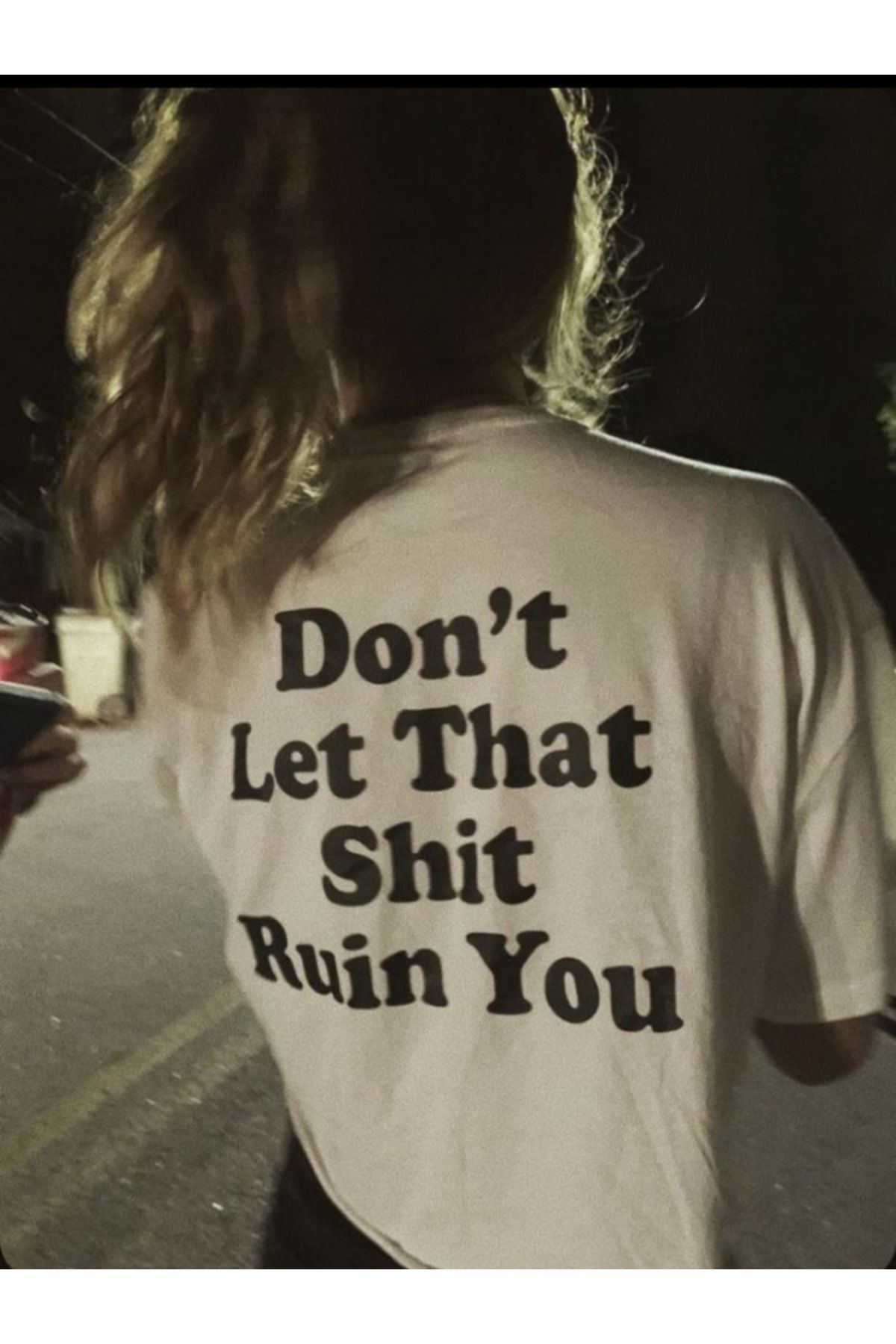 DEEFWEAR DREICH DON' LET THAT SHİT RUİN YOU BASKILI BEYAZ TSHIRT