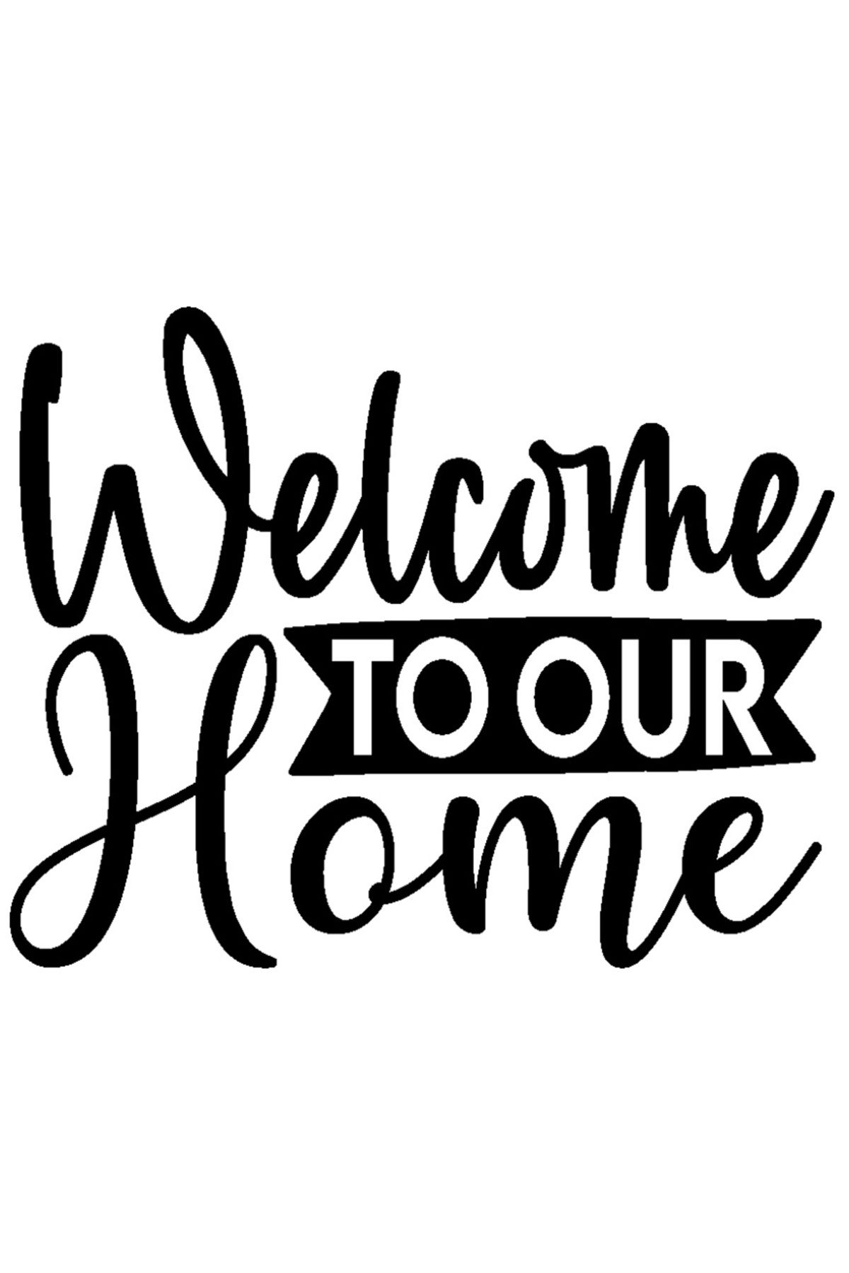 StoryGift Romania Sticker Eticheta 40cm Exterior Cu Mesaj De Intampinare In Engleza "welcome To Our Home" , Viny - One Size