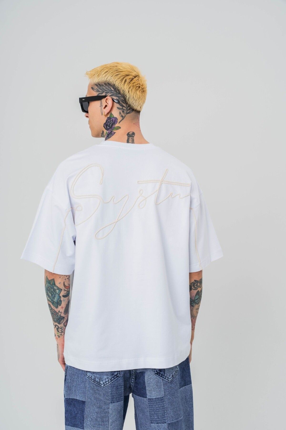 go gang own System Nakış Detaylı Oversize T-shirt