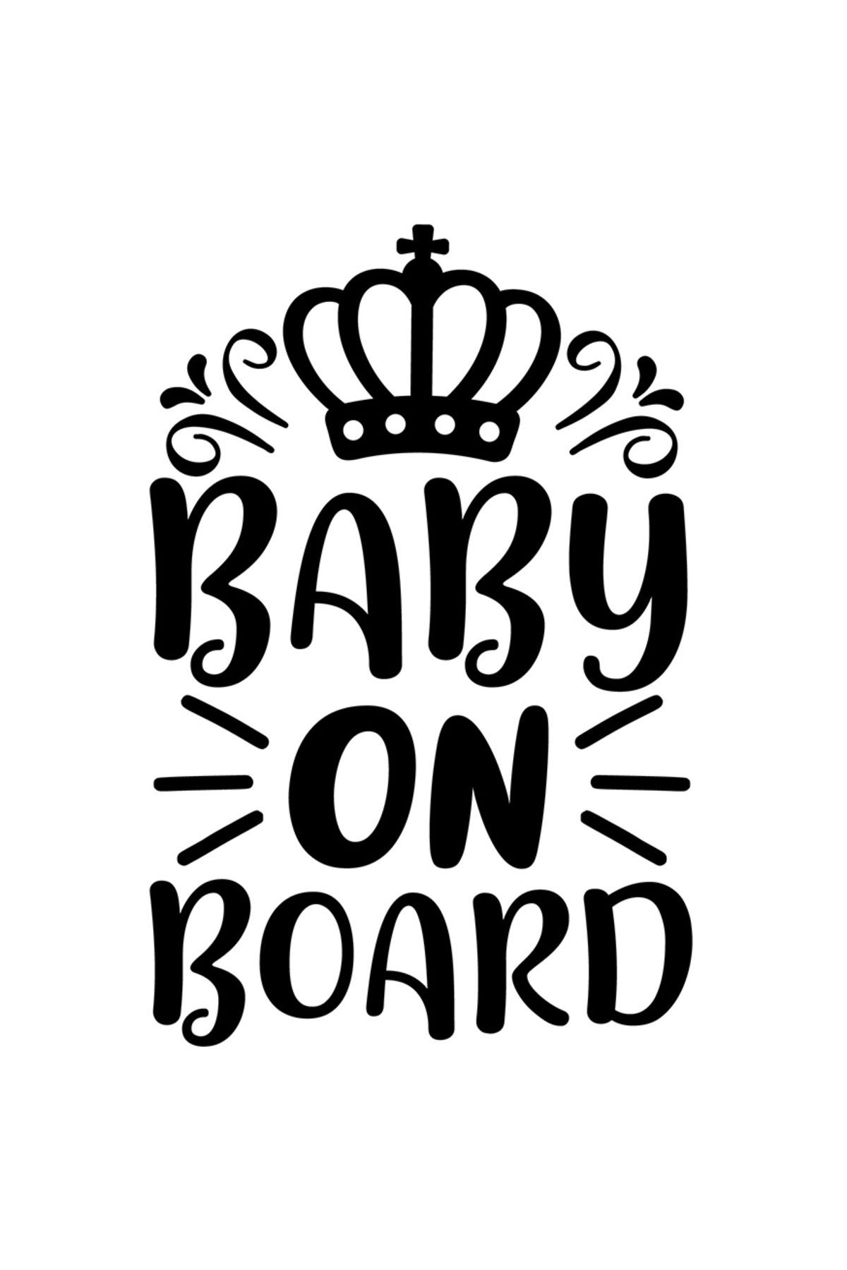 StoryGift Romania Sticker Exterior Cu O Coroana Regala Si Textul "baby On Board" - Bebelus La Bord Masina Pl - One Size