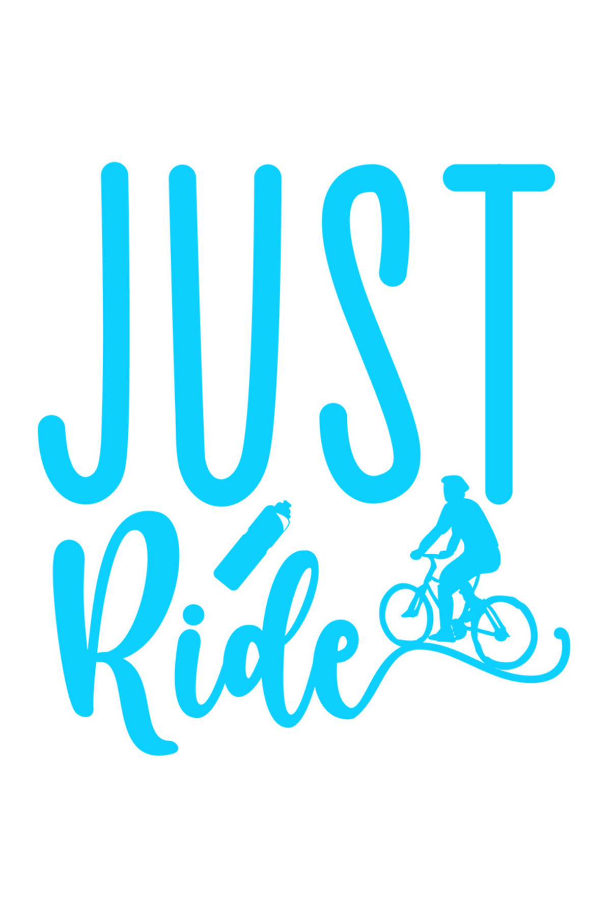 StoryGift Romania Sticker Eticheta 50cm Exterior Pentru Pasionatii De Ciclism Cu Mesaj In Engleza "just Ride" , - One Size