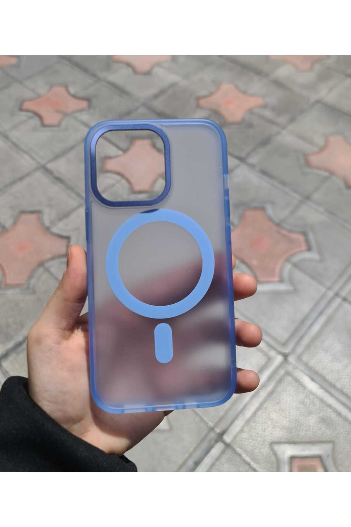 CEP-HANE Apple iPhone 13 Pro Sert Silikon Magsafe Özellikli Metal Kamera Çerçeve ve Metal Tuşlu Kılıf