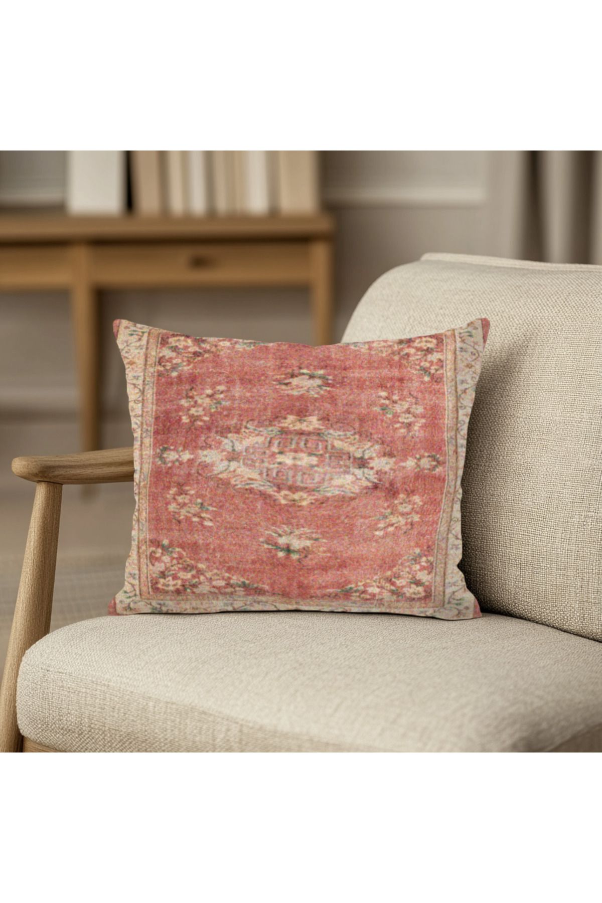 TURKISHRUG KINGDOM Geleneksel Kilim Desenli Dekoratif Kırlent Kılıfı Kare