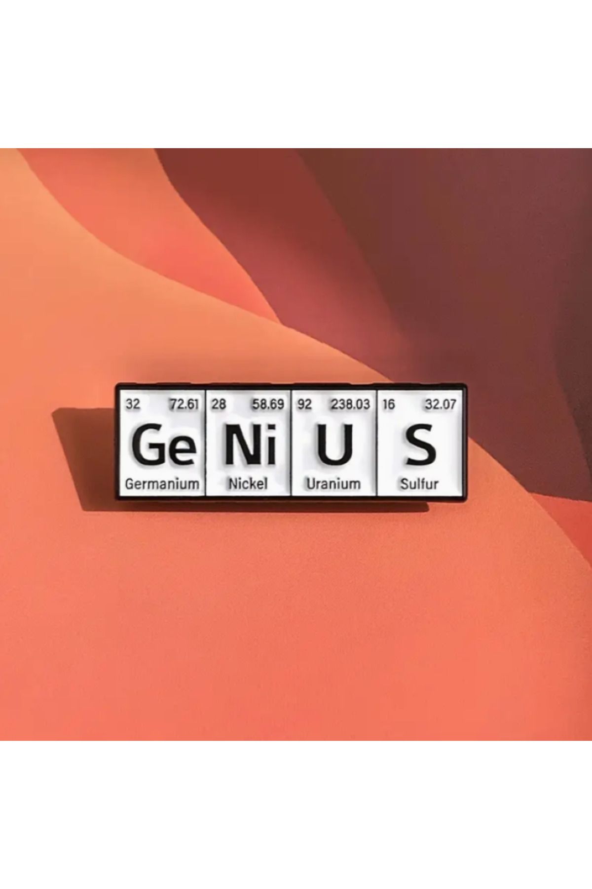 MAURA LIYUZA Mizahi Periyodik Tablo Detaylı Kelime Broşları - Genius / Panic / Punk / Power Seçenekleri İle