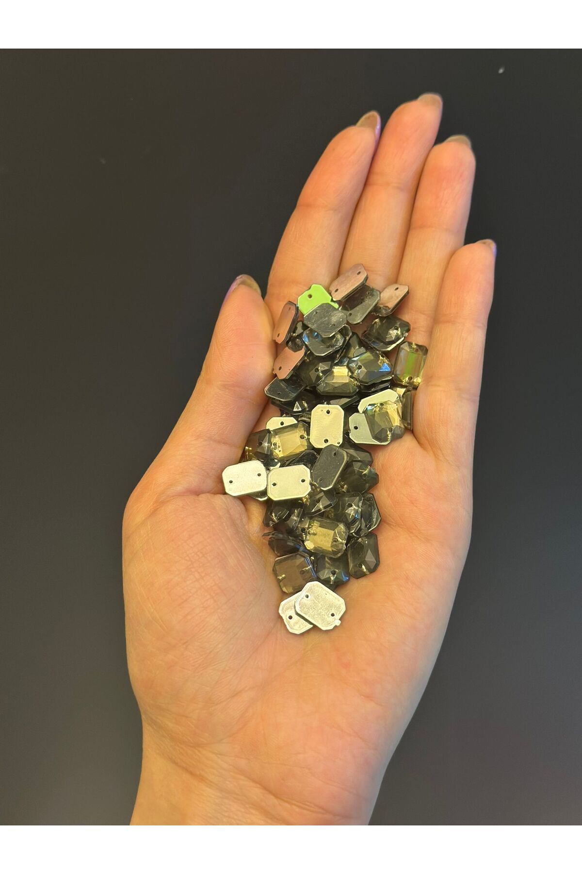 Gönülden Tasarım 70 ADET DİKME FÜME RENK BONCUK SET 1 CM