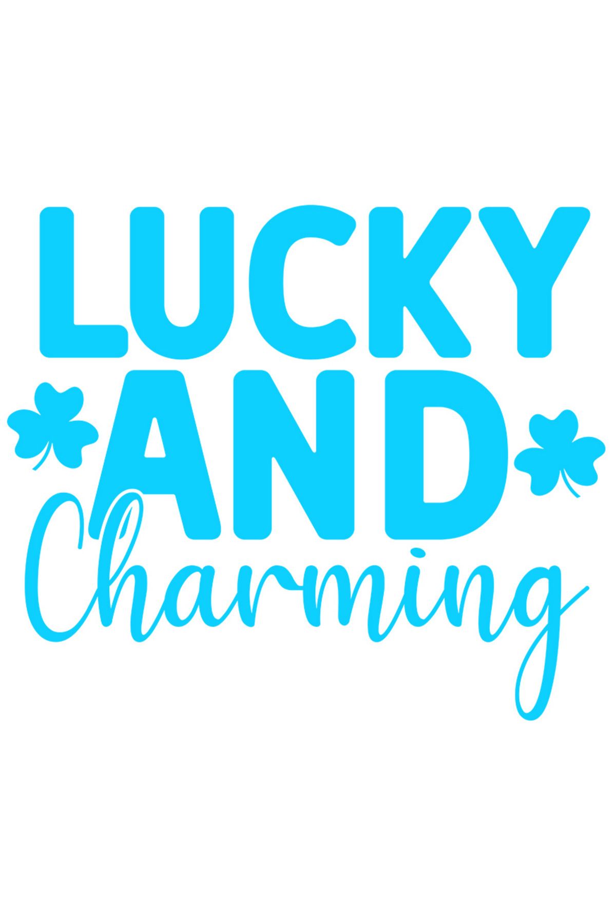 StoryGift Romania Sticker Autocolant 70cm Exterior Cu Trifoi Si Textul "lucky And Charming" - Norocoasa Si Atrag - One Size
