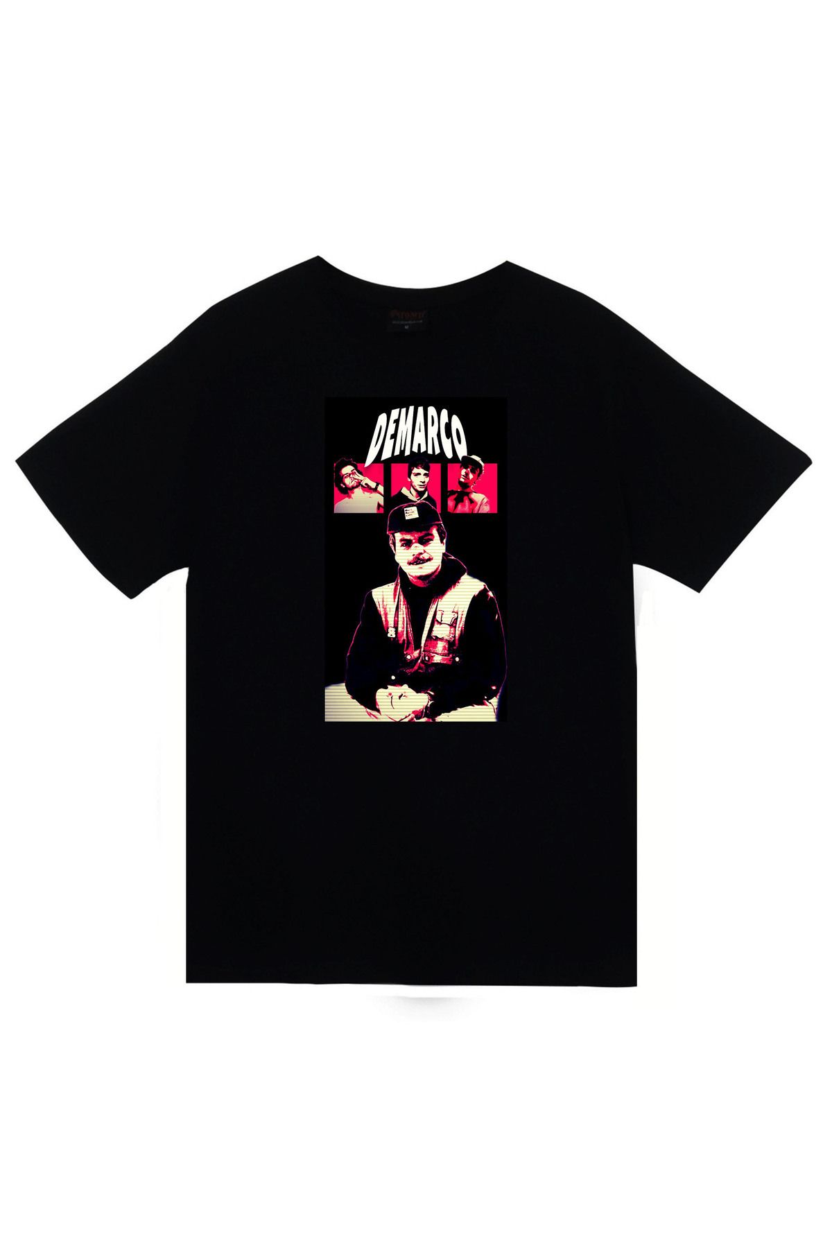 fame-stoned Mac Demarco Baskılı Unisex %100 Pamuk Siyah T-shirt