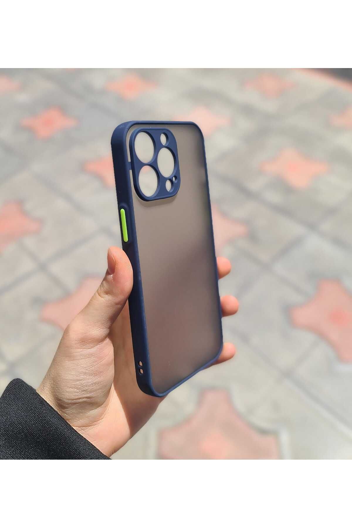 CEP-HANE Apple iPhone 13 Pro Kenarları Renkli Kamera Korumalı Transparan Kılıf