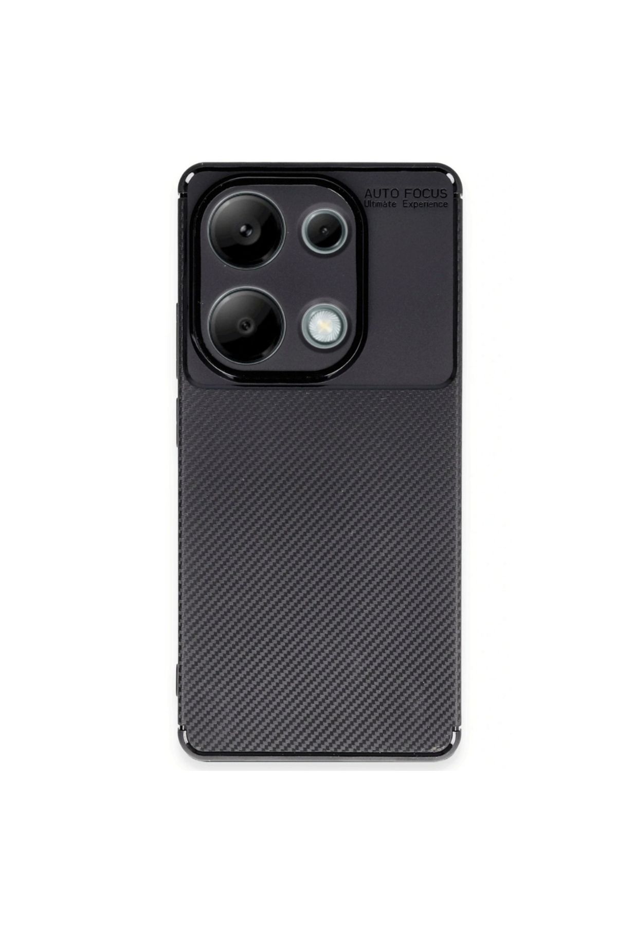 Gpack Xiaomi Redmi Note 13 Pro 4G uyumlu Kılıf Negro Karbon Görünümlü Silikon Siyah