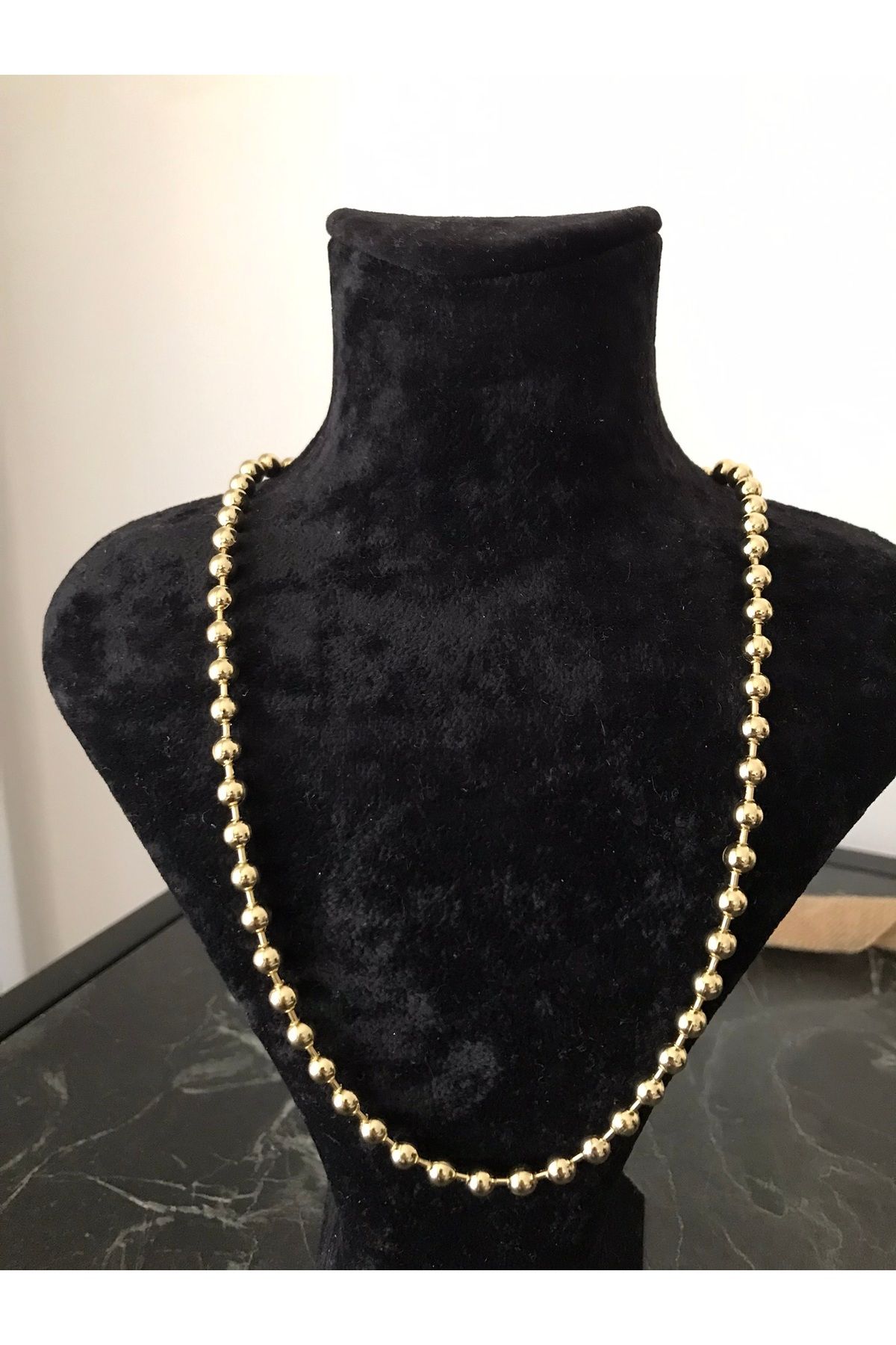 shop PASLANMAZ ÇELİK DORİKA MODEL KARARMAZ GOLD UZUN KOLYE