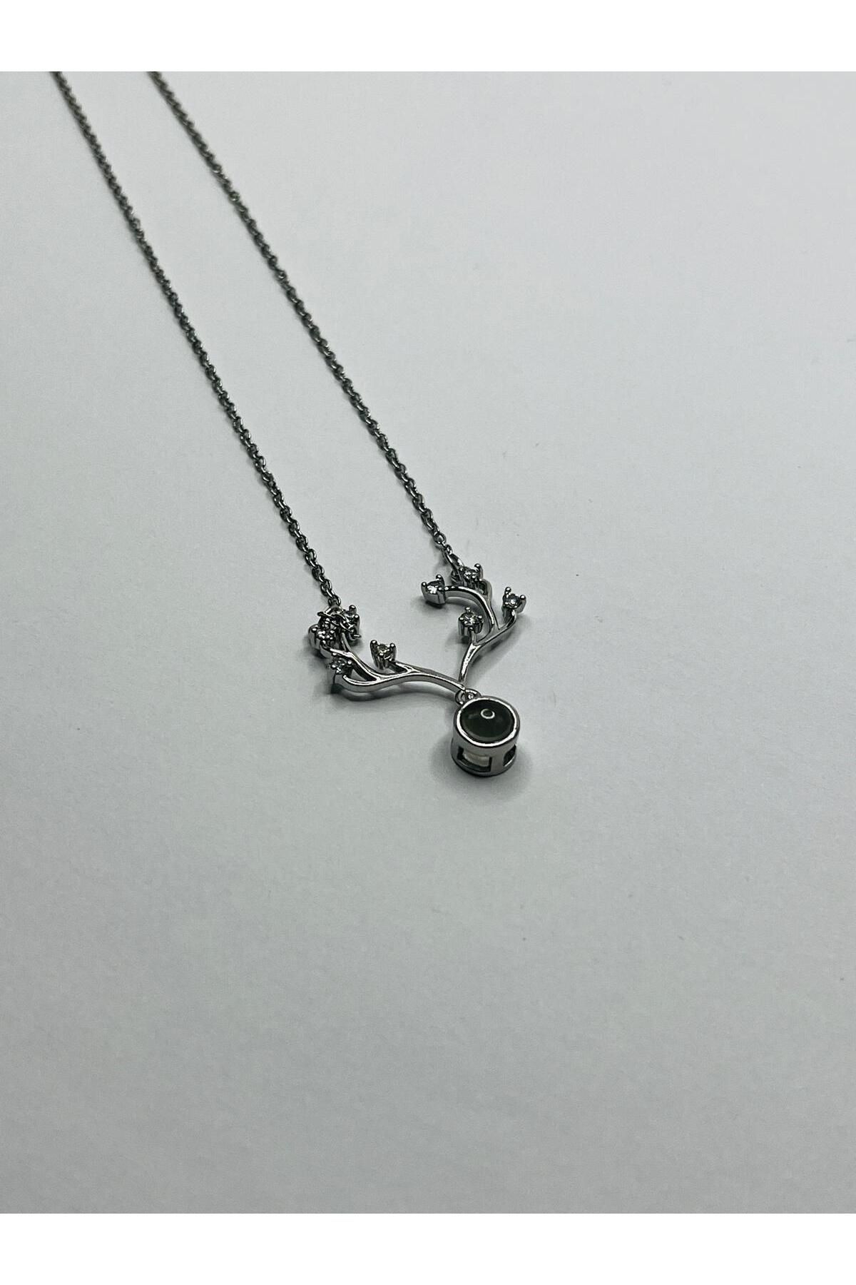ASİN ACCESSORİES Geyik Kolye - Çelik Kolye