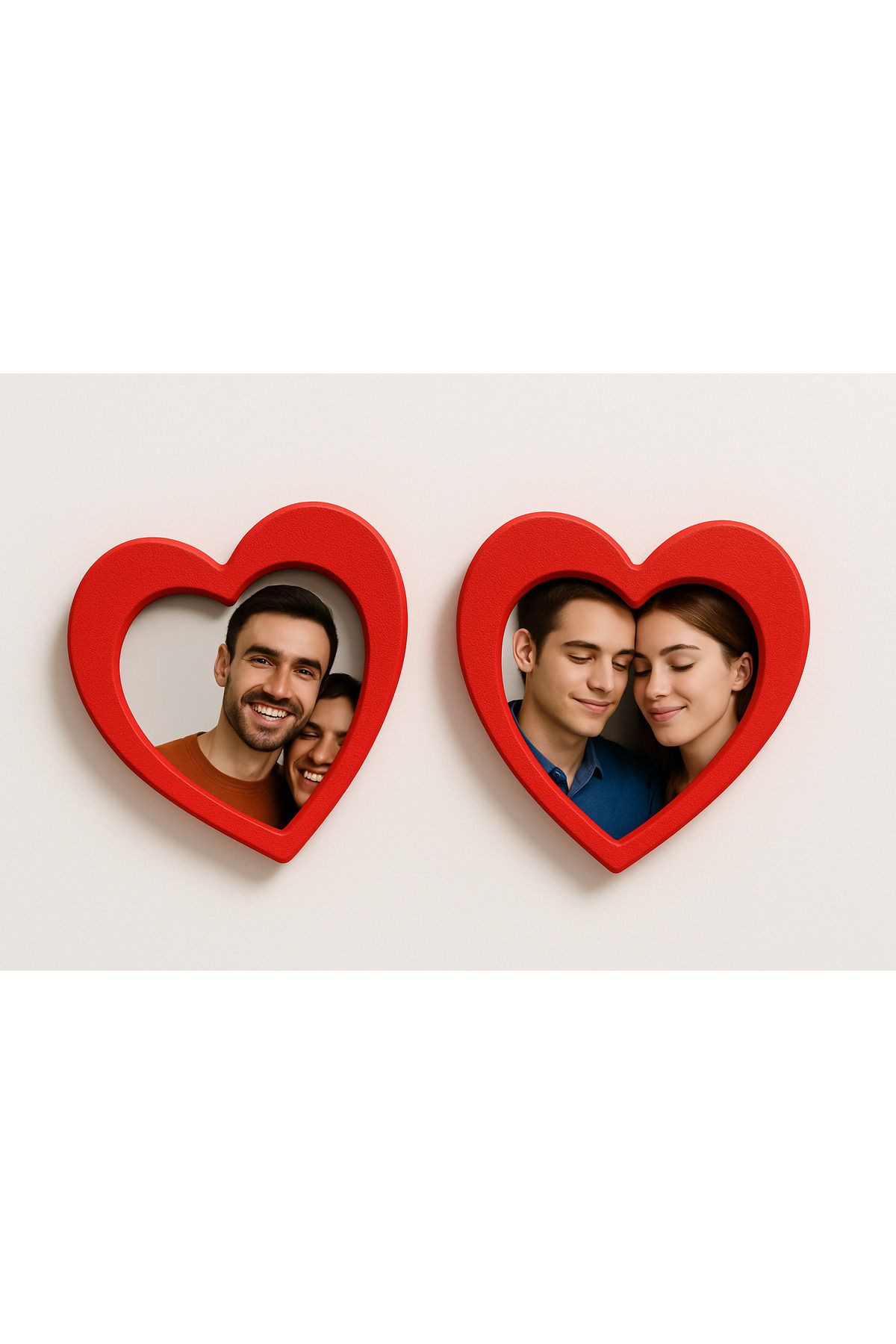 CHNSTORE Fotoğraflı Magnet - Buzdolabı Magneti - Buzdolabı Süsü - 2’li Kalpli Magnet