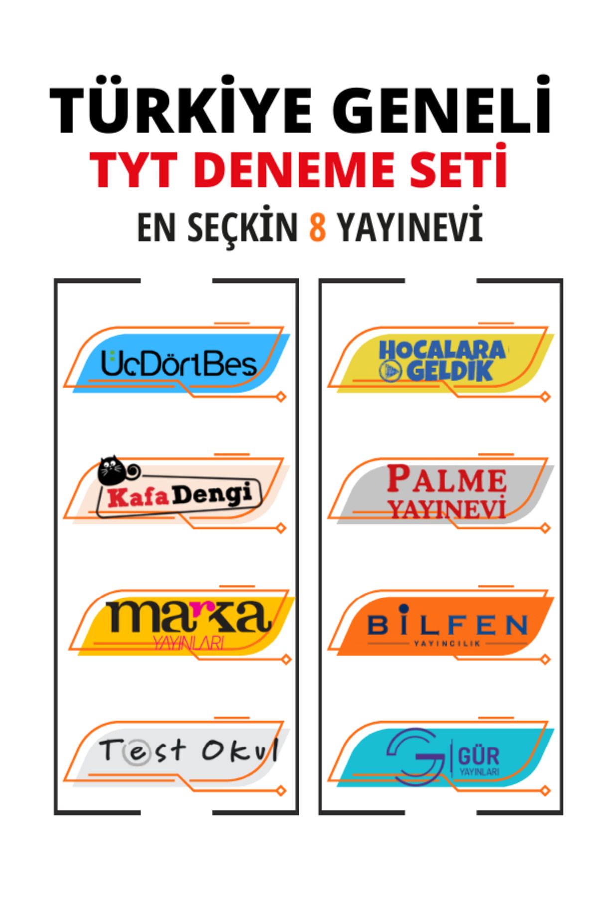 Üç Dört Beş Yayıncılık Türkiye Geneli TYT Genel Deneme 8 Yayın 8 Deneme Seti