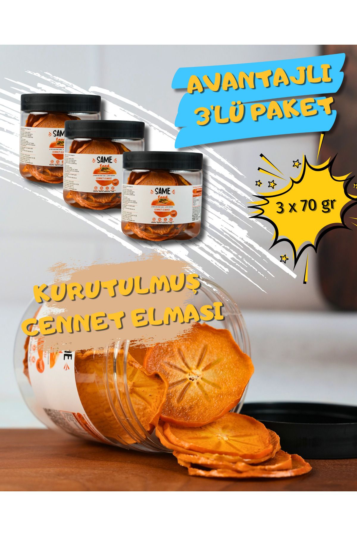 same food Doğal Katkısız Kurutulmuş cennet elması Dilimleri 70gr Glutensiz Şekersiz Vegan Atıştırmalık cennet