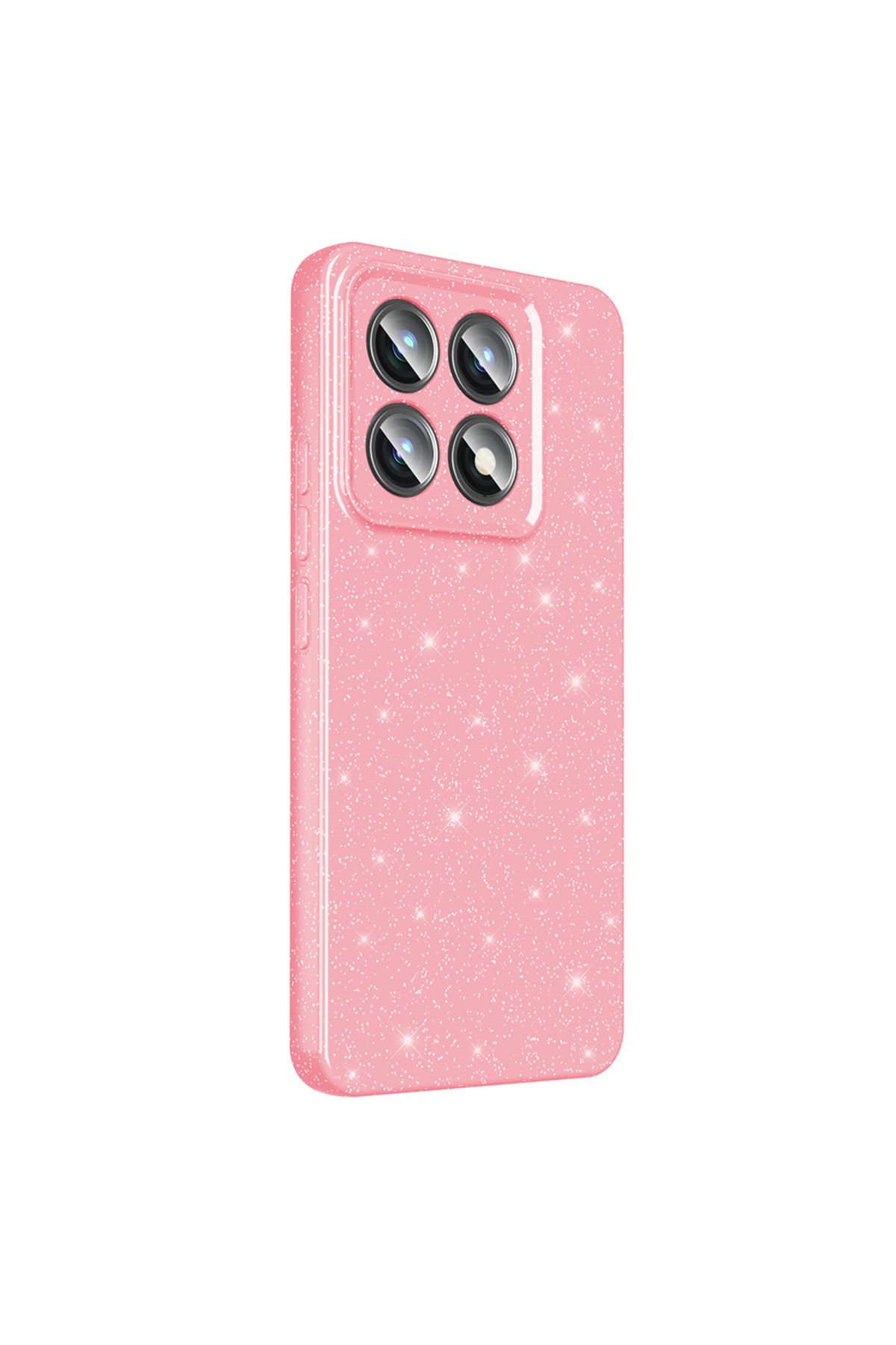 Gpack Xiaomi 14T Pro uyumlu Kılıf Koton Simli Silikon Arka Kapak Kamera Korumalı Açık Pembe
