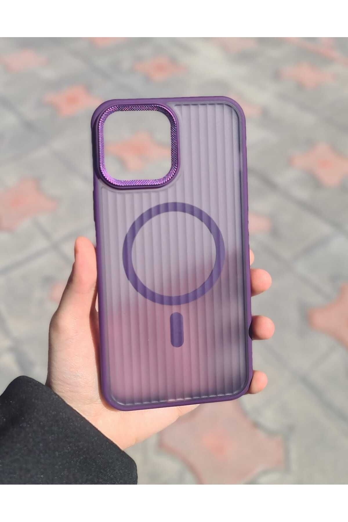 CEP-HANE Apple iPhone 13 Pro Max Magsafe Özellikli Matrix Kılıf