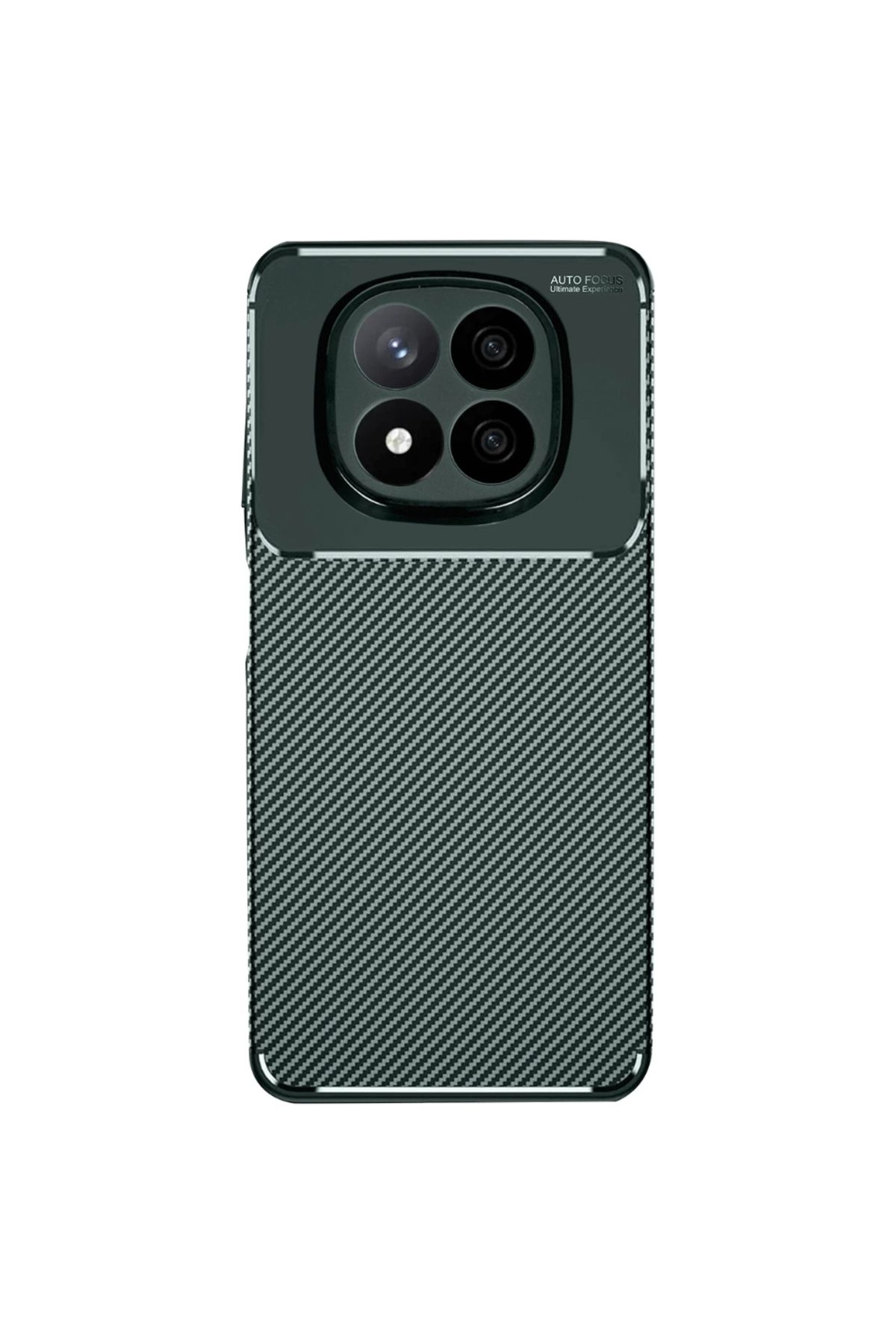 Gpack Xiaomi Redmi Note 14 Pro 5G uyumlu Kılıf Negro Karbon Görünümlü Silikon Koyu Yeşil