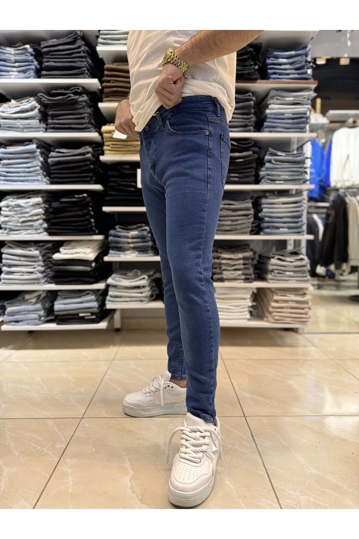 Casualmen32 Düz Mavi Skinny Fit Jean 431CslKe