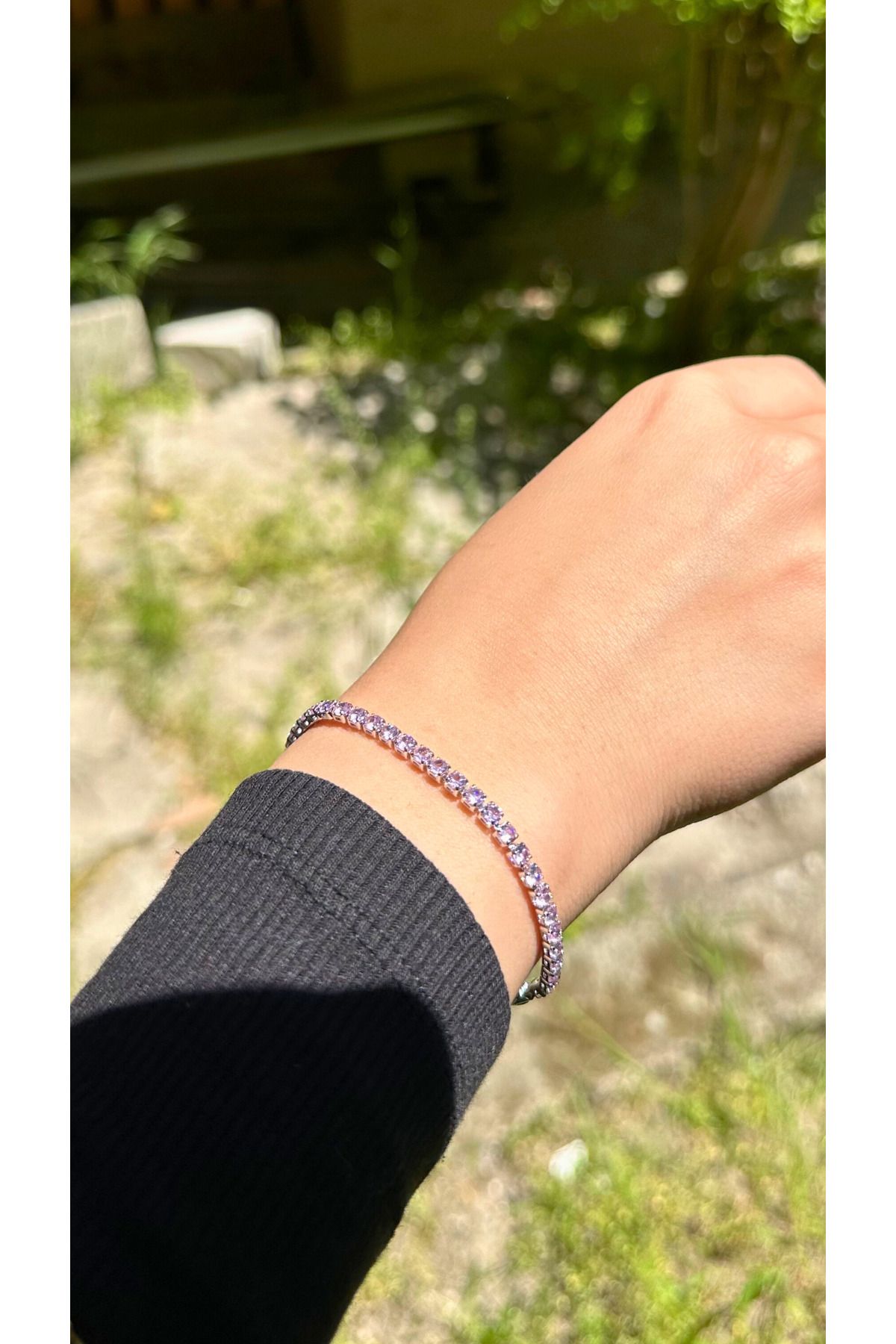 AYZENA VİP Pembe Zirkon Taş Detaylı Su Yolu Bileklik