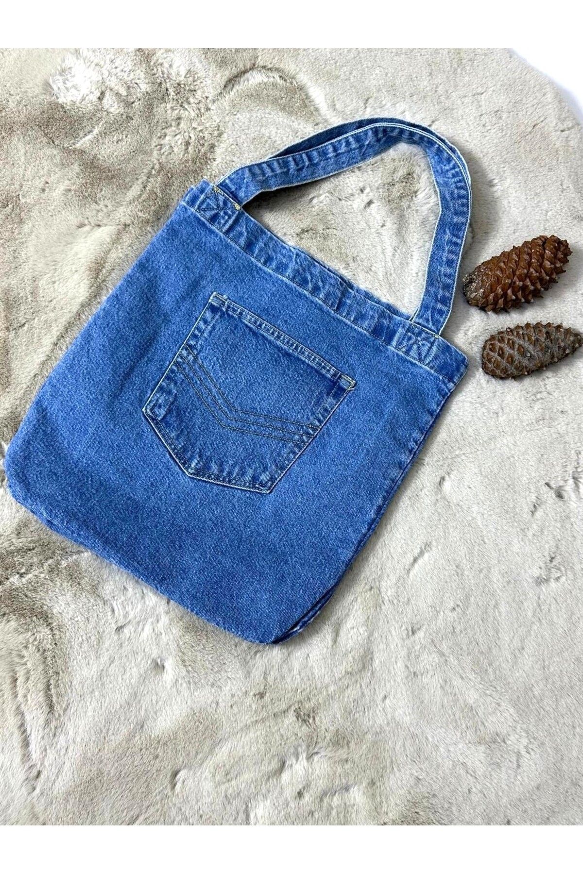 VELLICHOR Kadın Denim Cepli El ve Omuz Çantası