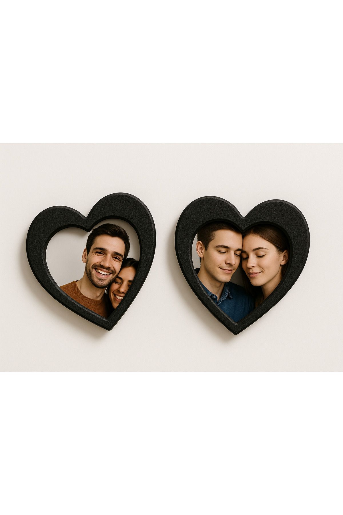 CHNSTORE Fotoğraflı Magnet - Buzdolabı Magneti - Buzdolabı Süsü - 2’li Kalpli Magnet