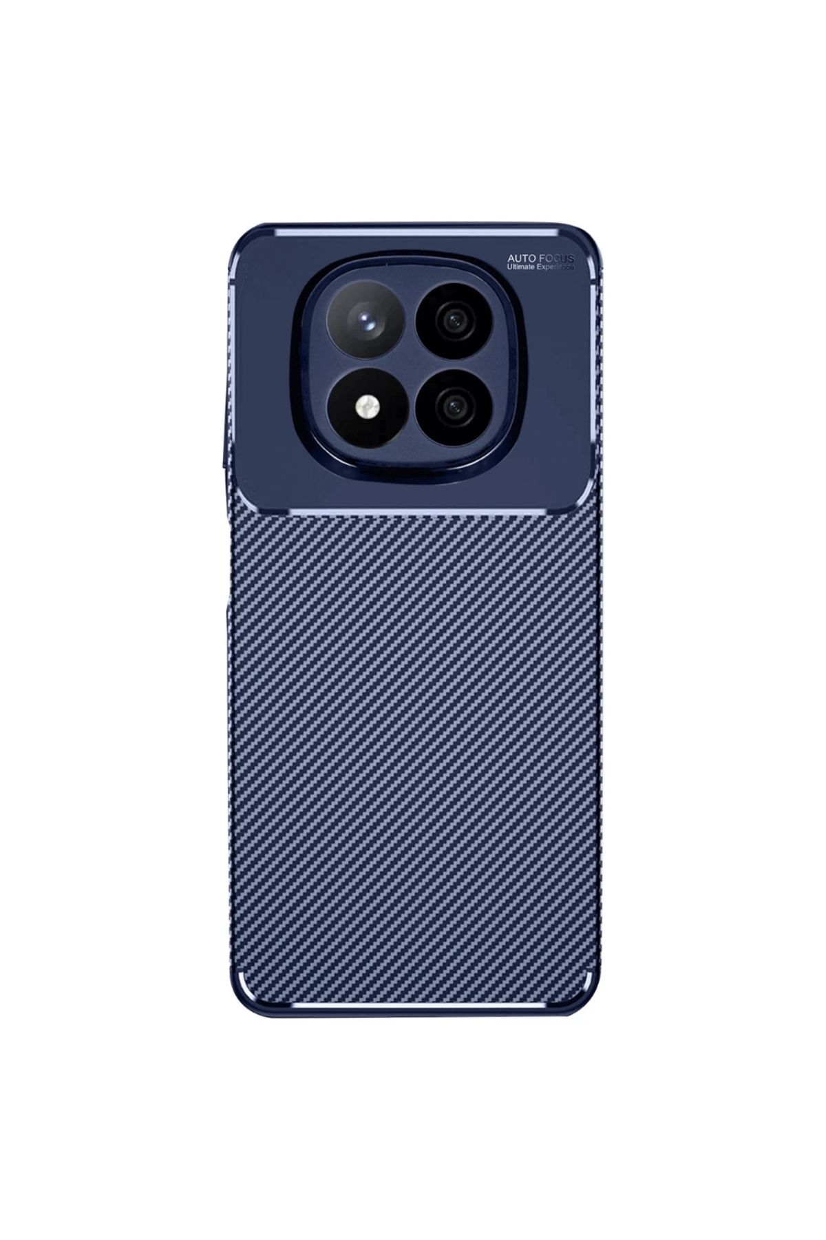 Gpack Xiaomi Redmi Note 14 Pro Plus uyumlu Kılıf Negro Karbon Görünümlü Silikon Lacivert