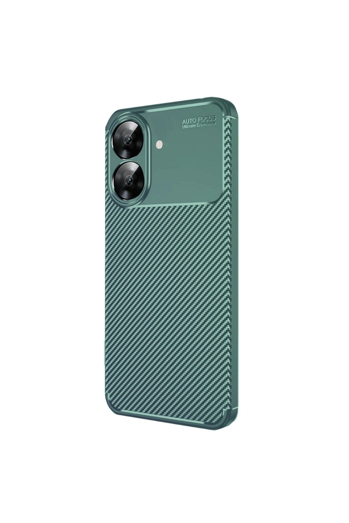 Gpack Realme Note 60 uyumlu Kılıf Negro Karbon Görünümlü Silikon Koyu Yeşil