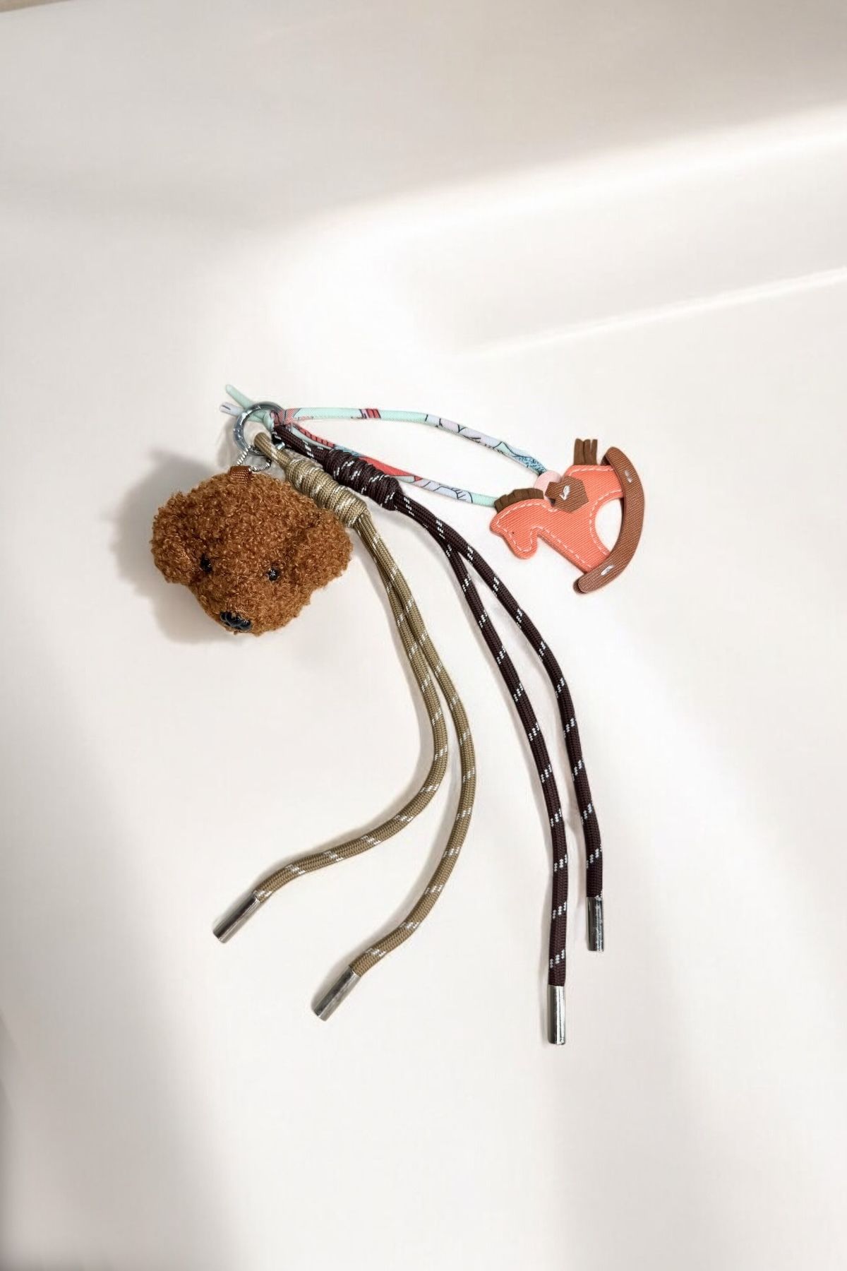 Elifsu Jewelry Peluş Ayıcıklı Ve Atlı Kahverengi Çanta Charmı