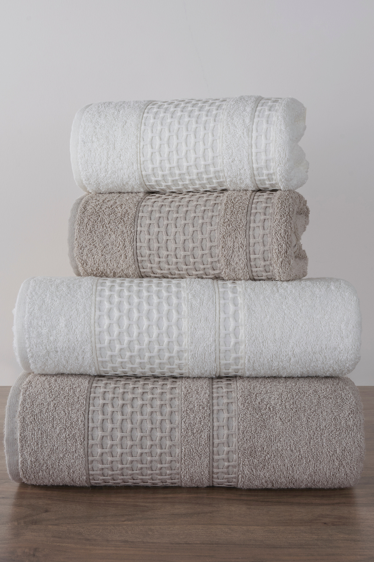 Miss Paris Home Petek 4dílná sada ručníků do koupelny Sada do turecké lázně 100% bavlna