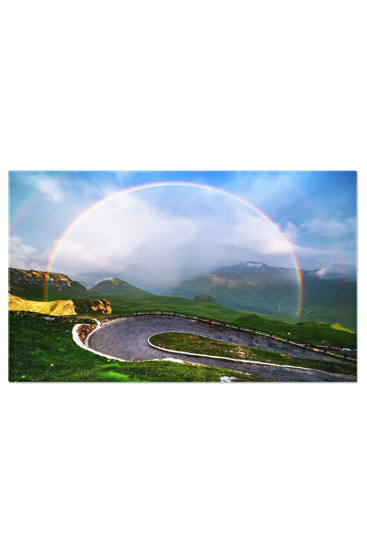 StoryGift Romania Tablou Canvas Curcubeu Minunat Pe Varful Passului Grossglockner, Curcubeu, Munte, Alpi, Calator - 40 x 25
