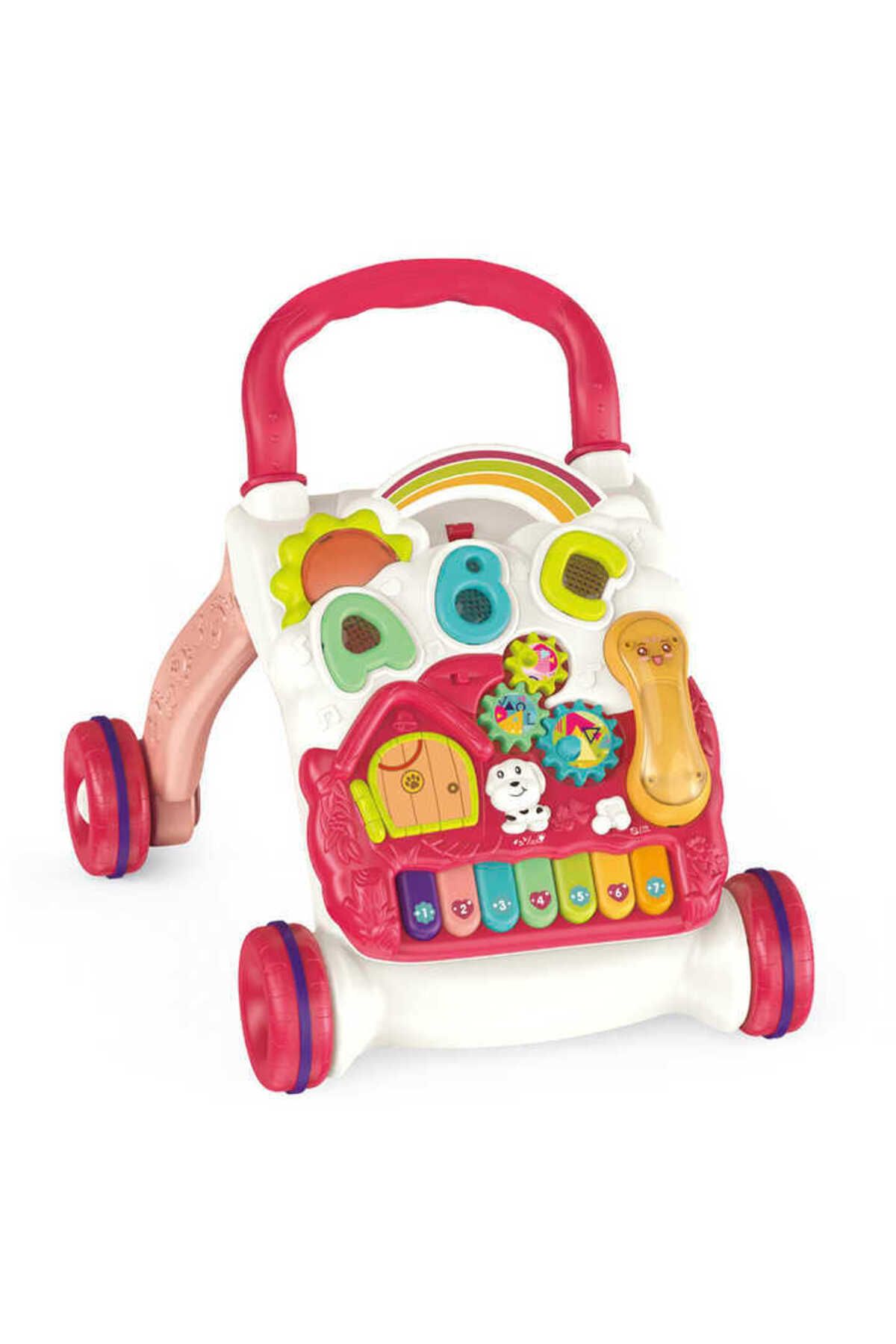 NillyToys Piyanolu Bebek Yürüteci 4in1 Aktivite Oyun Masası Yürüteç Pembe