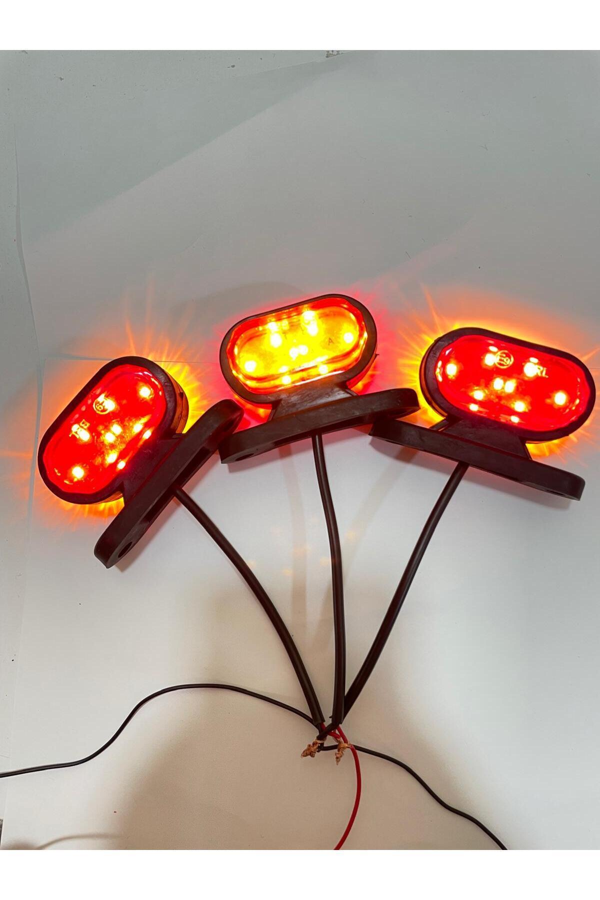 BARLAS OTO LED OVAL TAKOZ LAMBA 8 LEDLİ [10ADET-SARI-KIRMIZI]