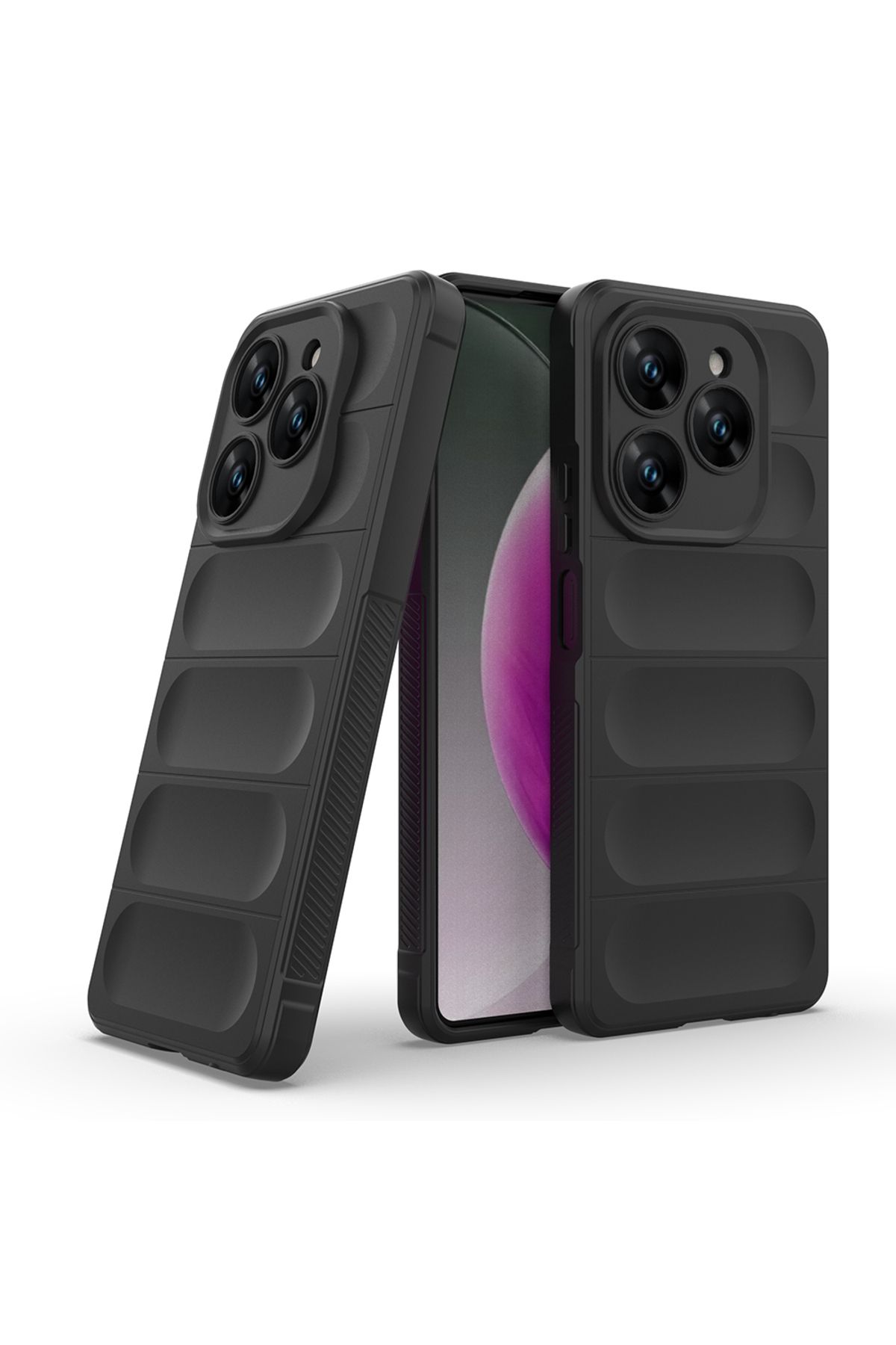 Zipax Tecno Spark 20 Pro 4G Kılıf Kasisli Silikon Zr-Etnik