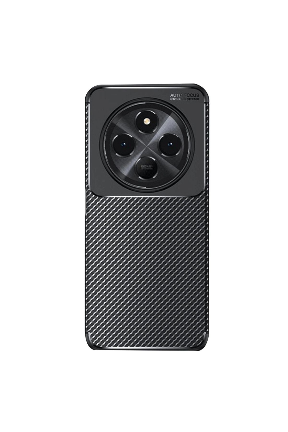 Gpack Xiaomi Redmi 14C 4G uyumlu Kılıf Negro Karbon Görünümlü Silikon Siyah
