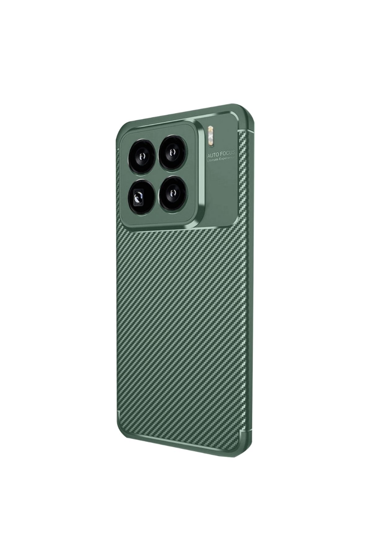 Gpack Xiaomi 15 Pro uyumlu Kılıf Negro Karbon Görünümlü Silikon Koyu Yeşil