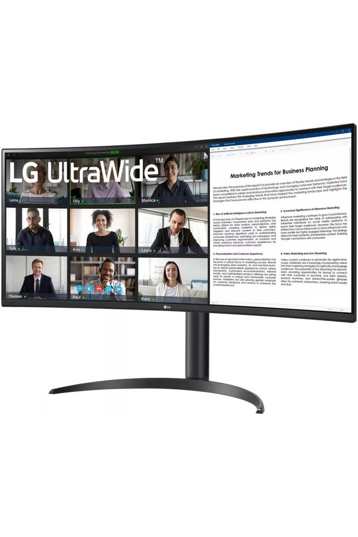 LG-LG 34" UltraWide QHD Curved VA Monitor, 100Hz Refresh Rate & 5ms Response Time, sRGB 99% (Typ.), 2