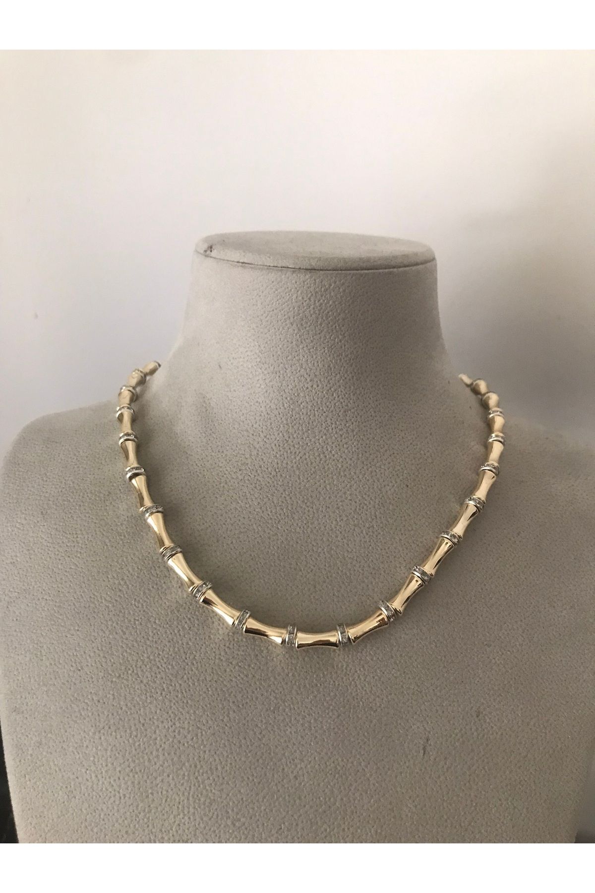shop PASLANMAZ ÇELİK GOLD TAŞLI PARLAK KISA KARARMAZ KOLYE