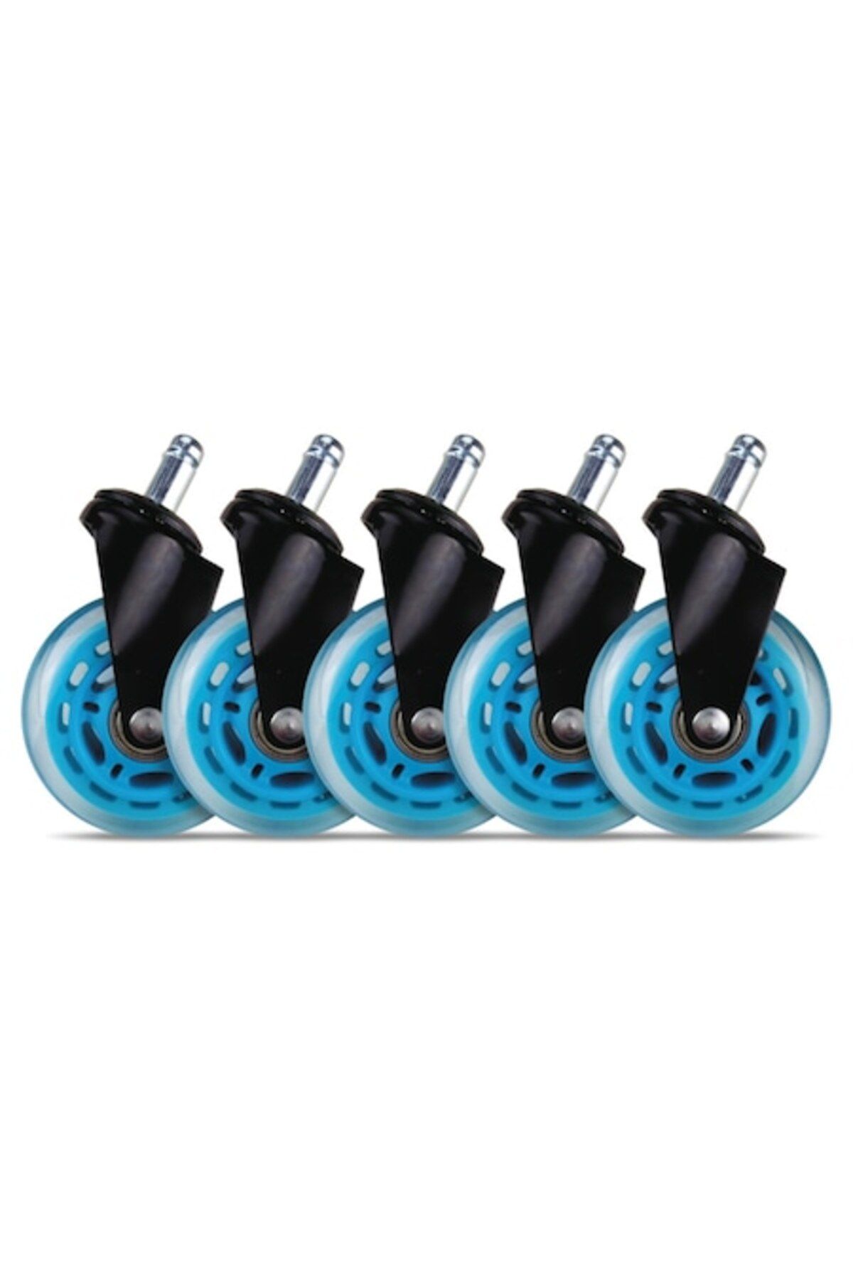 icover Set 5 Roti De Silicon Pentru Scaune De Gaming / Birou L33t-gaming, Universal 3" Diametru 11mm, Blue - One Size