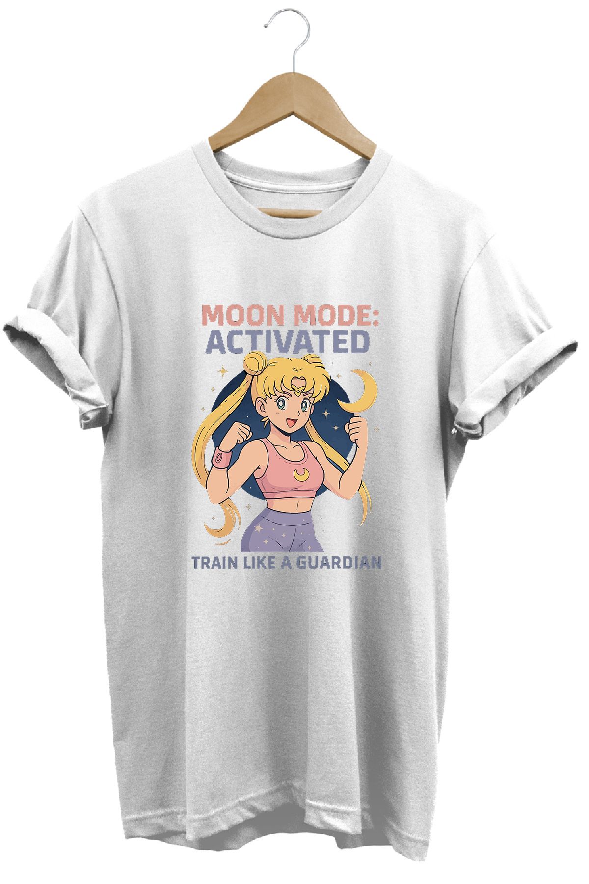 remonz Kadın Usagi Tsukino Gym Baskılı Regular Fit %100 Pamuklu Tişört Geniş Renk ve Beden