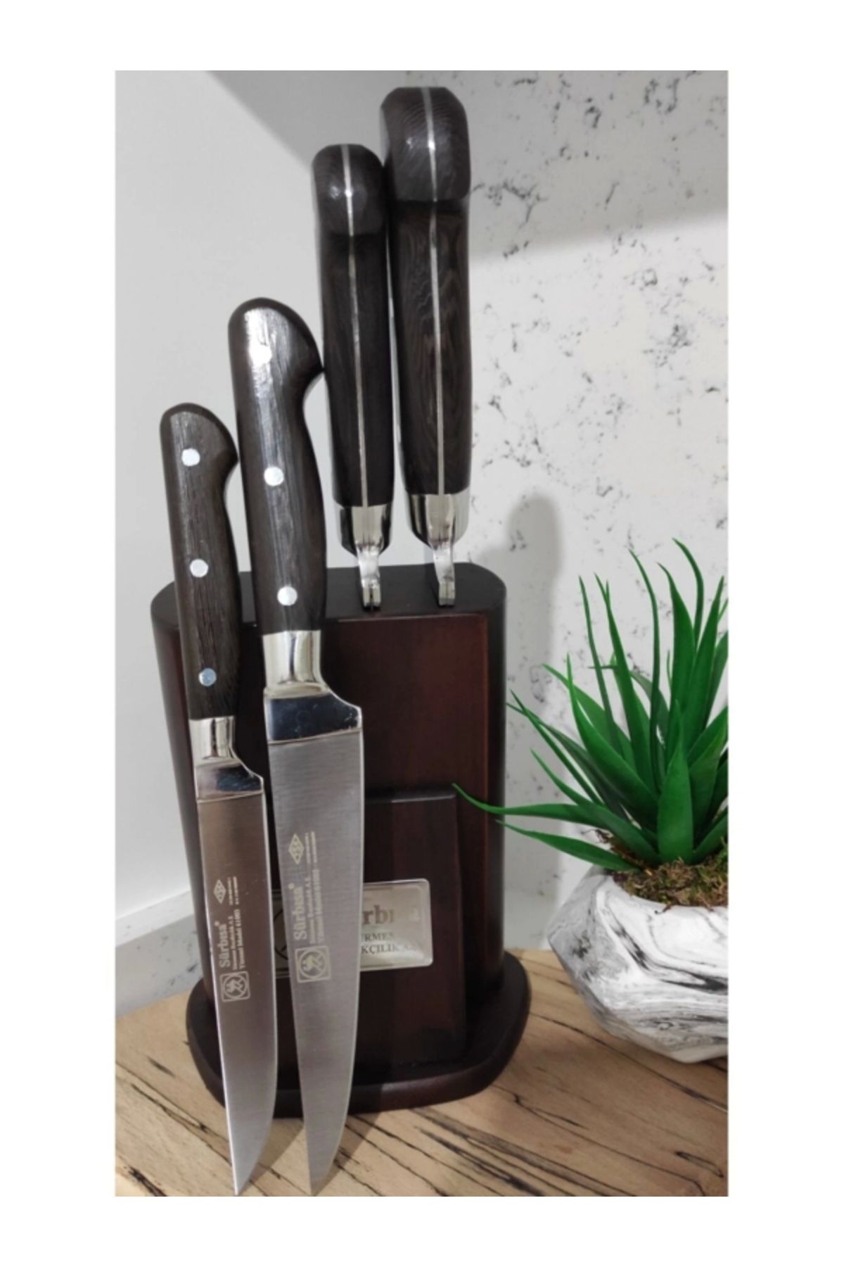 Sürbisa Ahşap Standlı 61502 Ym 4'lü Bıçak Seti