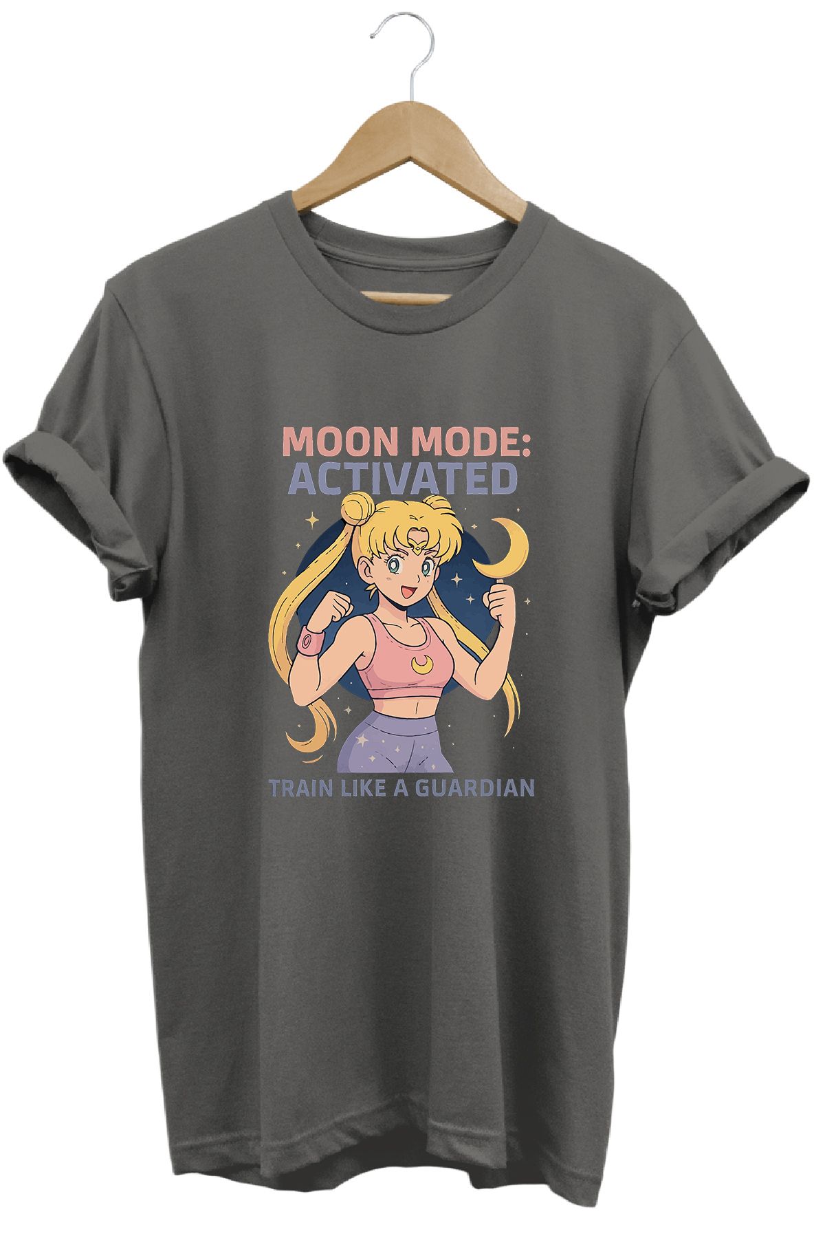 remonz Kadın Usagi Tsukino Gym Baskılı Regular Fit %100 Pamuklu Tişört Geniş Renk ve Beden