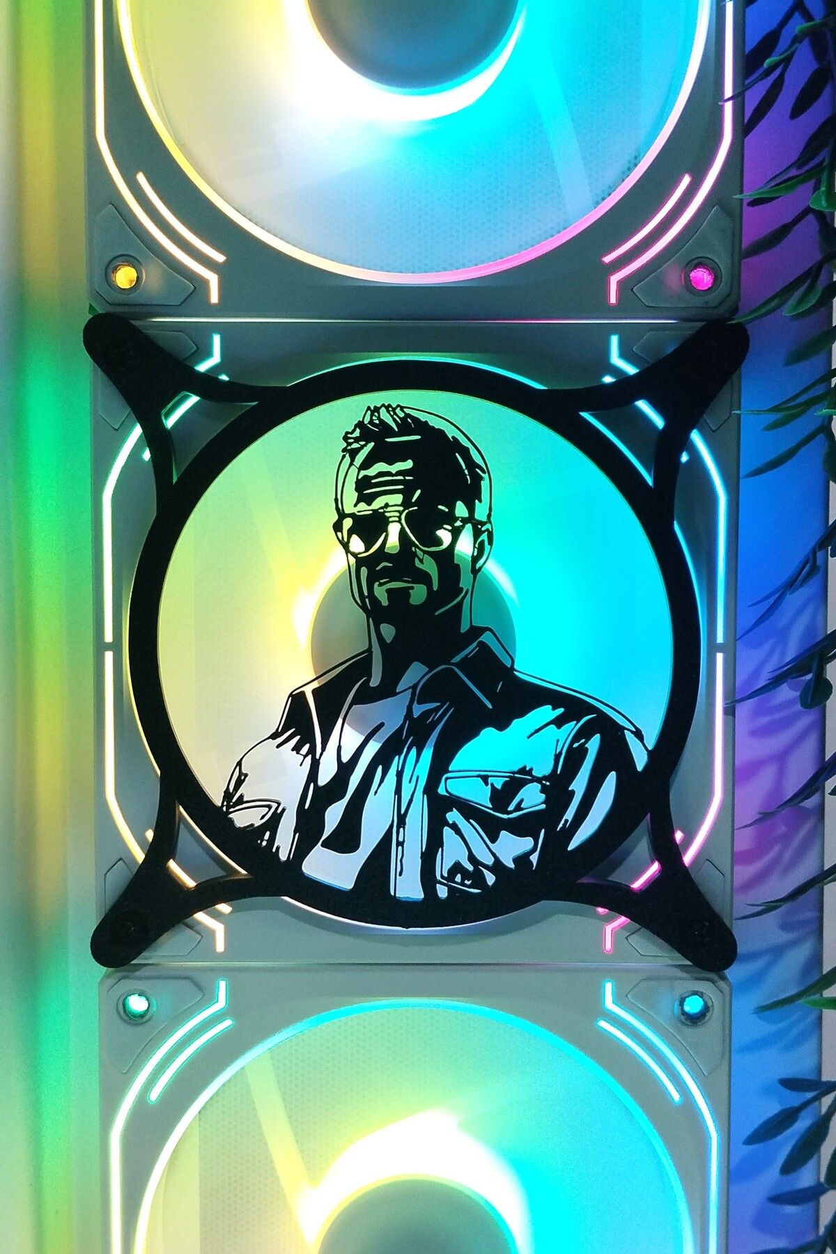 Caseybox Jesse Pinkman 120x120 mm Siyah Çerçeveli Oyun Pc Aksesuarı, Masaüstü Bilgisayar Fan Kapağı