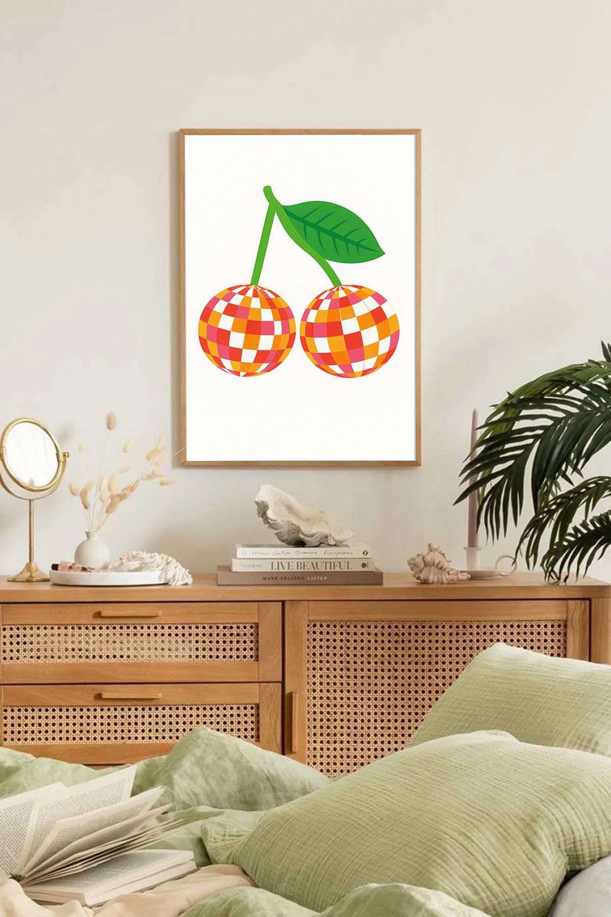 Dekorsiahome Tek Parça Ahşap Çerçeveli Oturma Odası Salon Mutfak Tablo TK0356