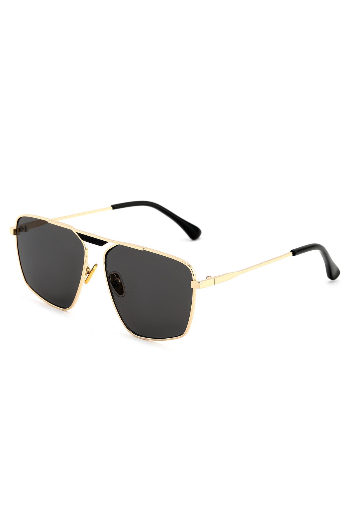 Angel Eyes Geometrik Tasarım Gold Çerçeve Siyah Cam Kadın&Erkek Güneş Gözlüğü CE BELGELİ UV400